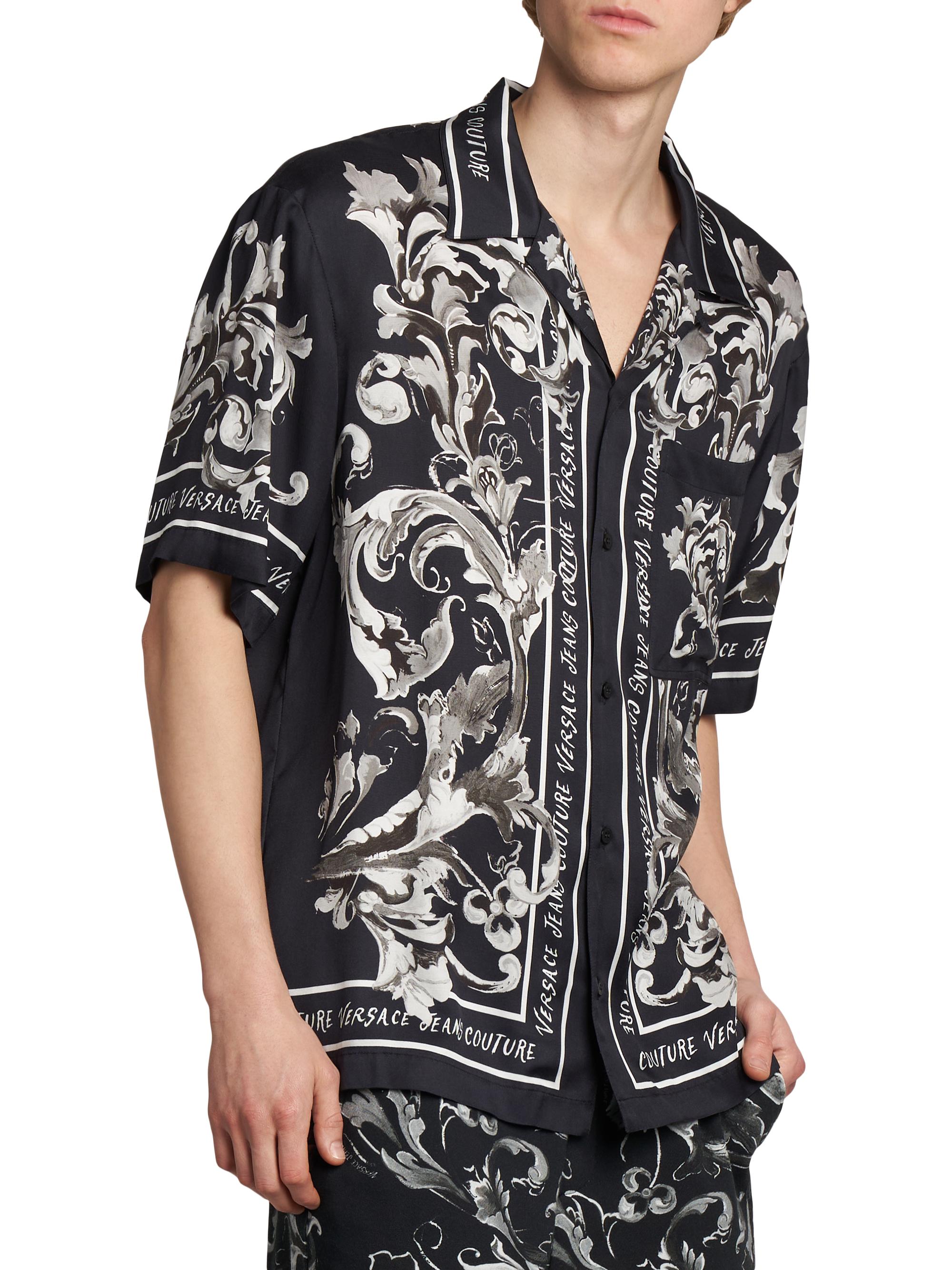 Versace Jeans Couture Monochromatic Barocco Logo Short-Sleeve