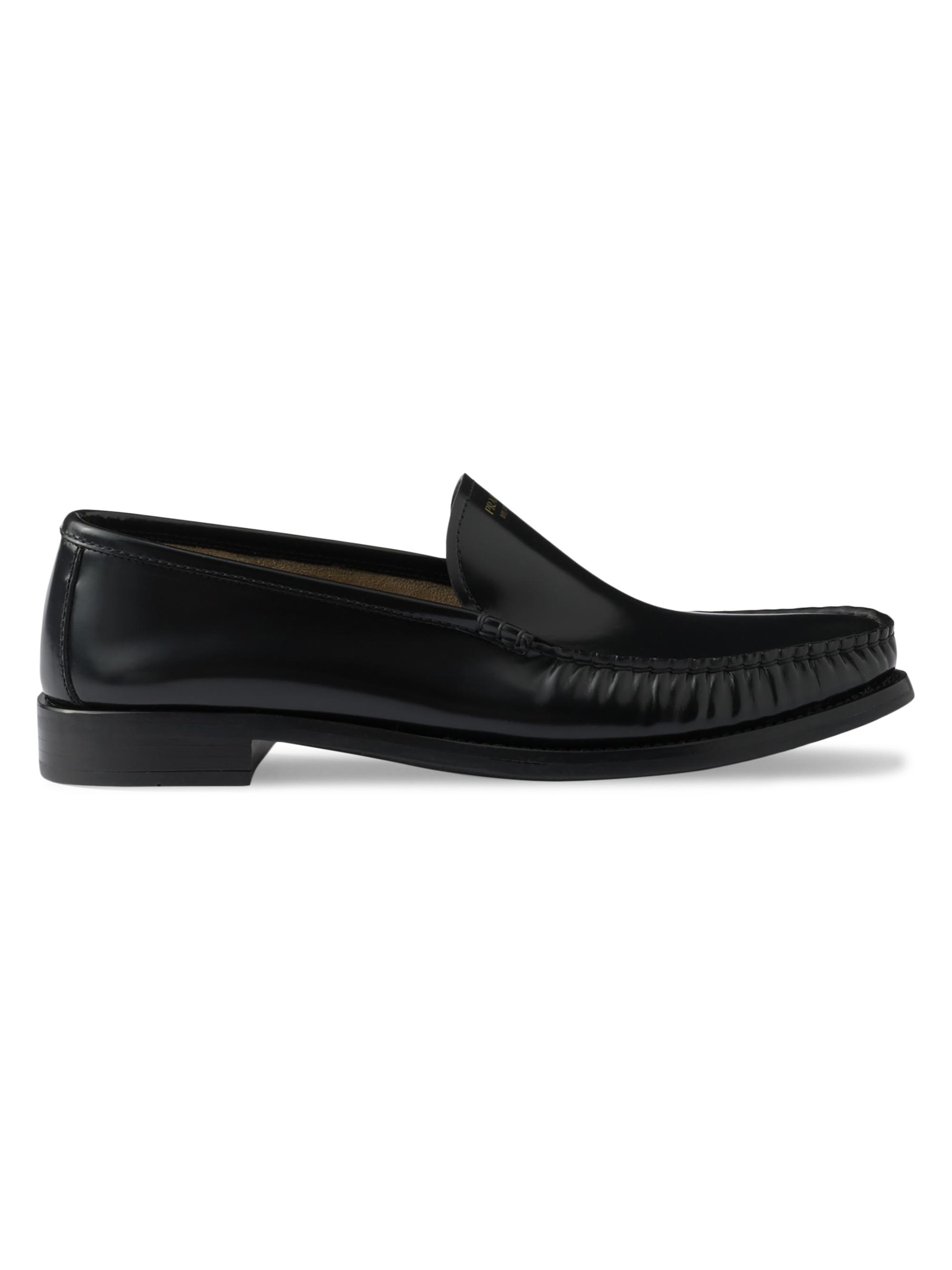 Prada Women's Brushed Leather Loafers - Black