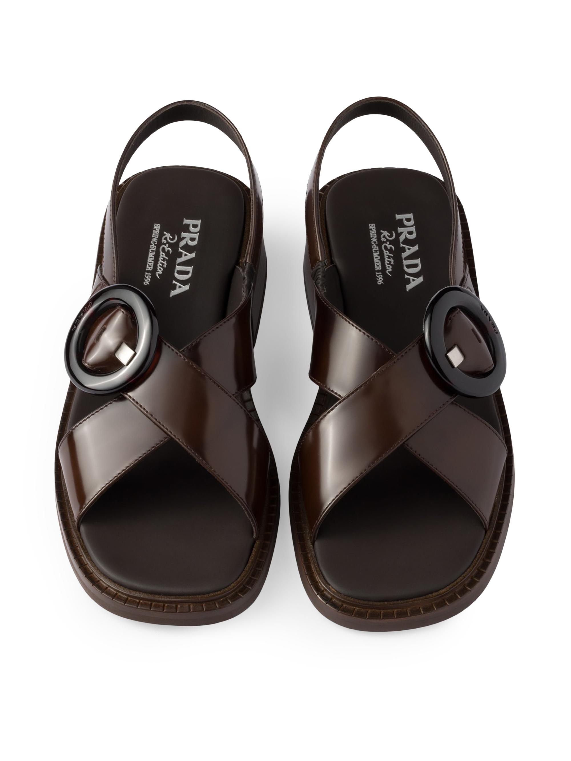 Prada Brushed Leather Sandals with Buckle | Saks Fifth Avenue