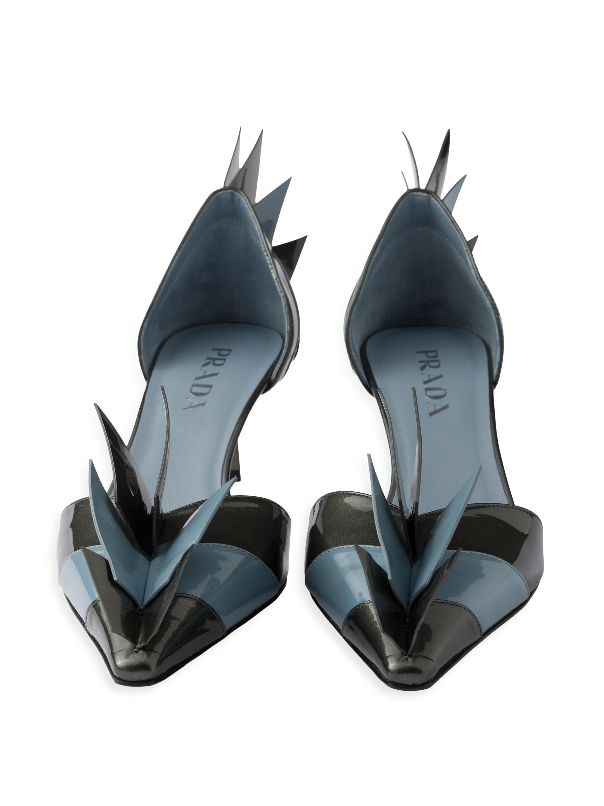 Prada Two-Tone Patent Leather D'orsay 55MM Pumps | Saks Fifth Avenue