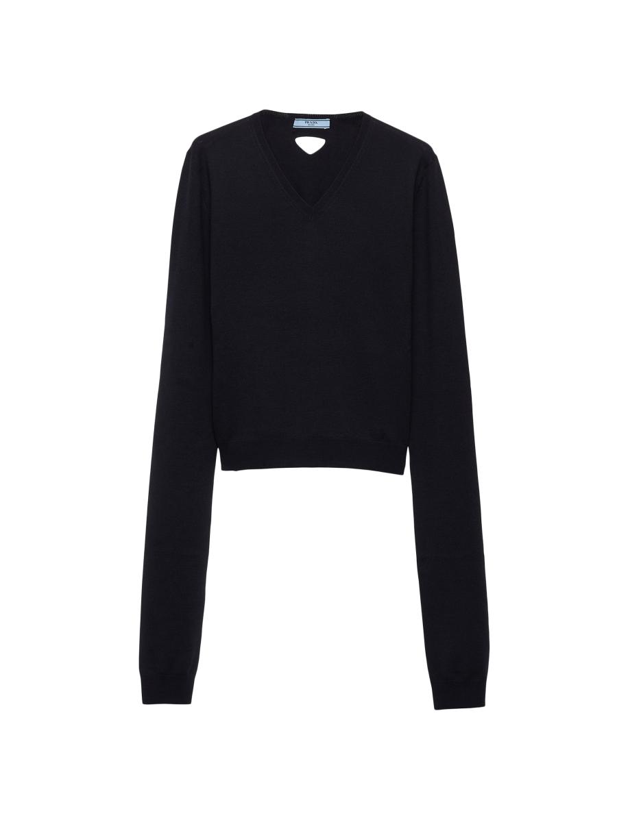 PRADA カシミヤシルク混Vネックニット 40 Prada Wool V-Neck Sweater | Saks Fifth Avenue