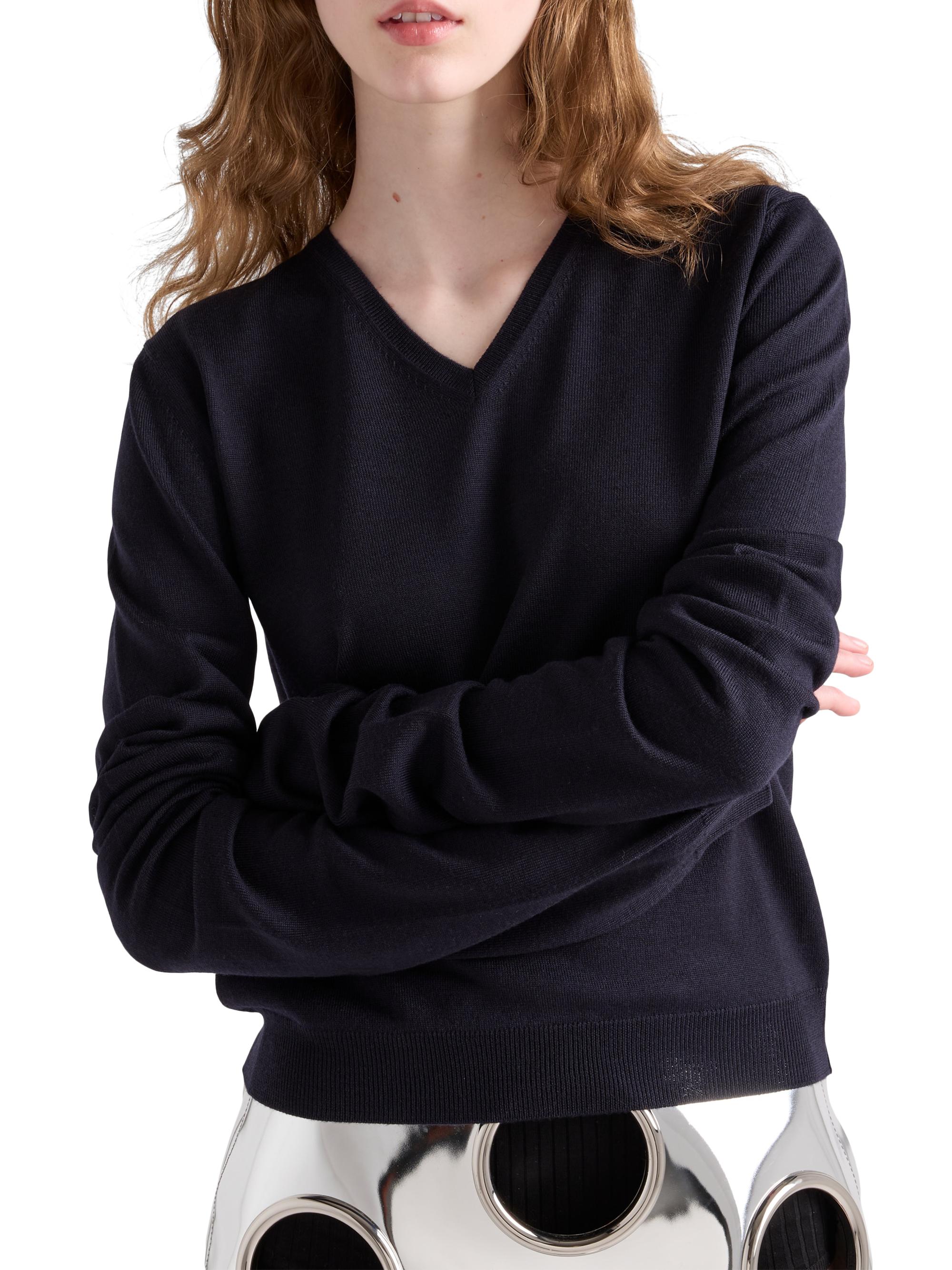 PRADA カシミヤシルク混Vネックニット 40 Prada Wool V-Neck Sweater | Saks Fifth Avenue