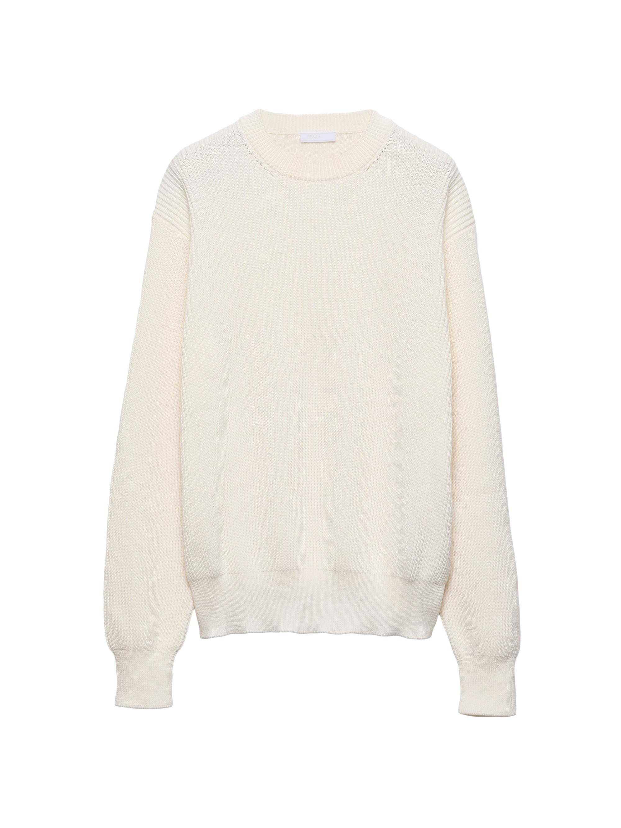 Prada Men's Cotton Crewneck Sweater - Beige