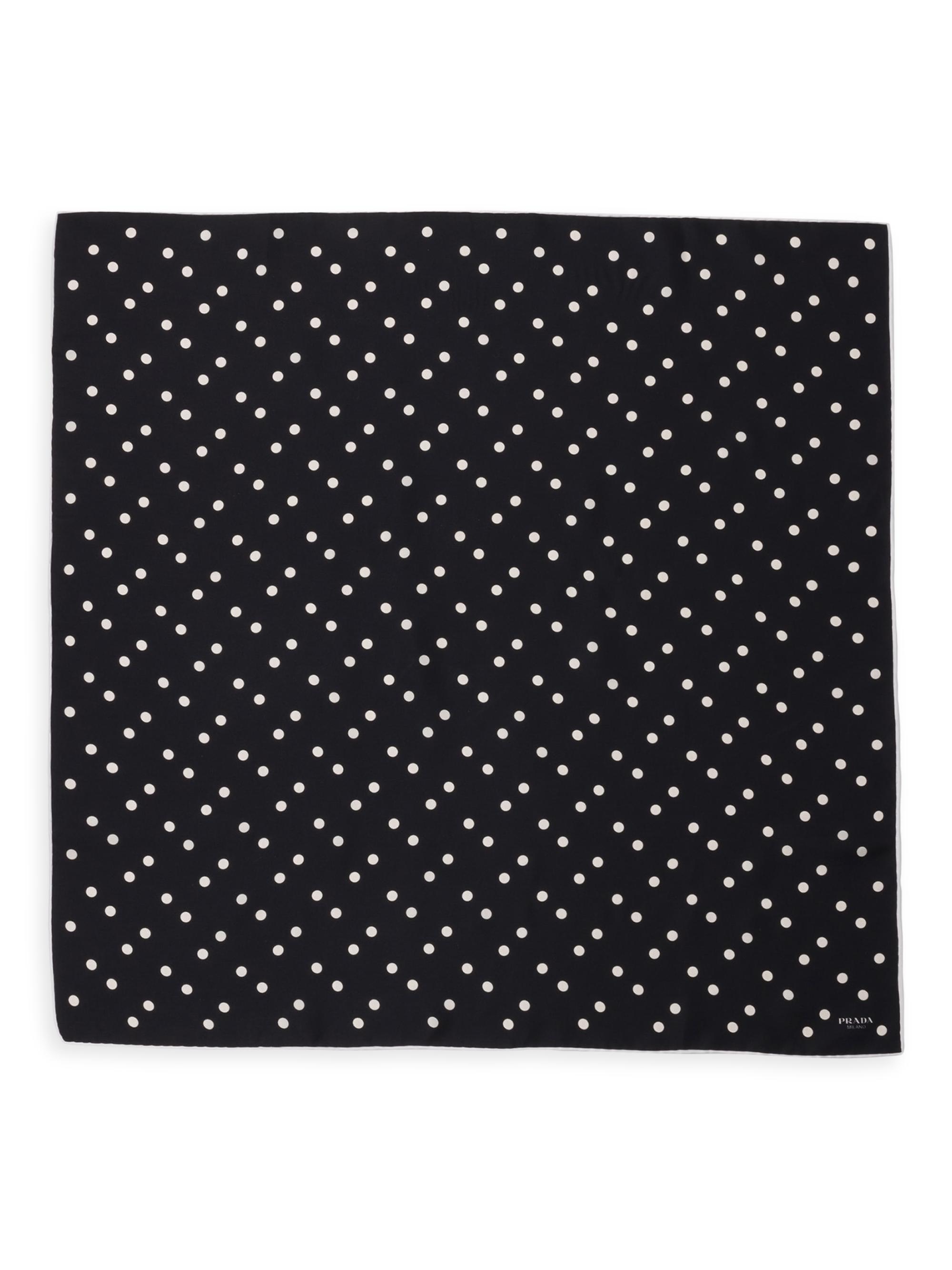 Prada Women's Printed Silk Twill 65CM Square Scarf - Black