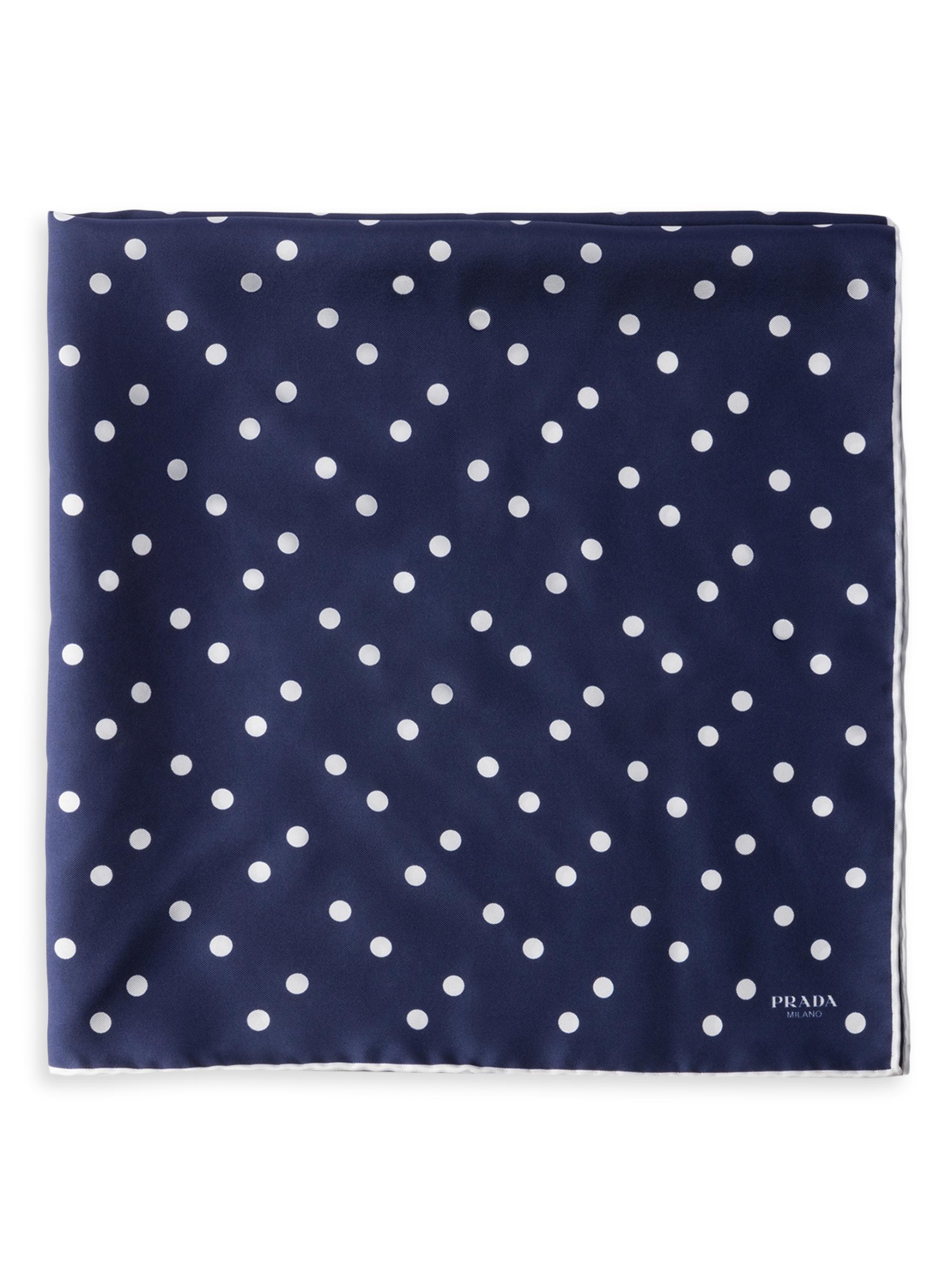Prada Women's Printed Silk Twill 65CM Square Scarf - Blue