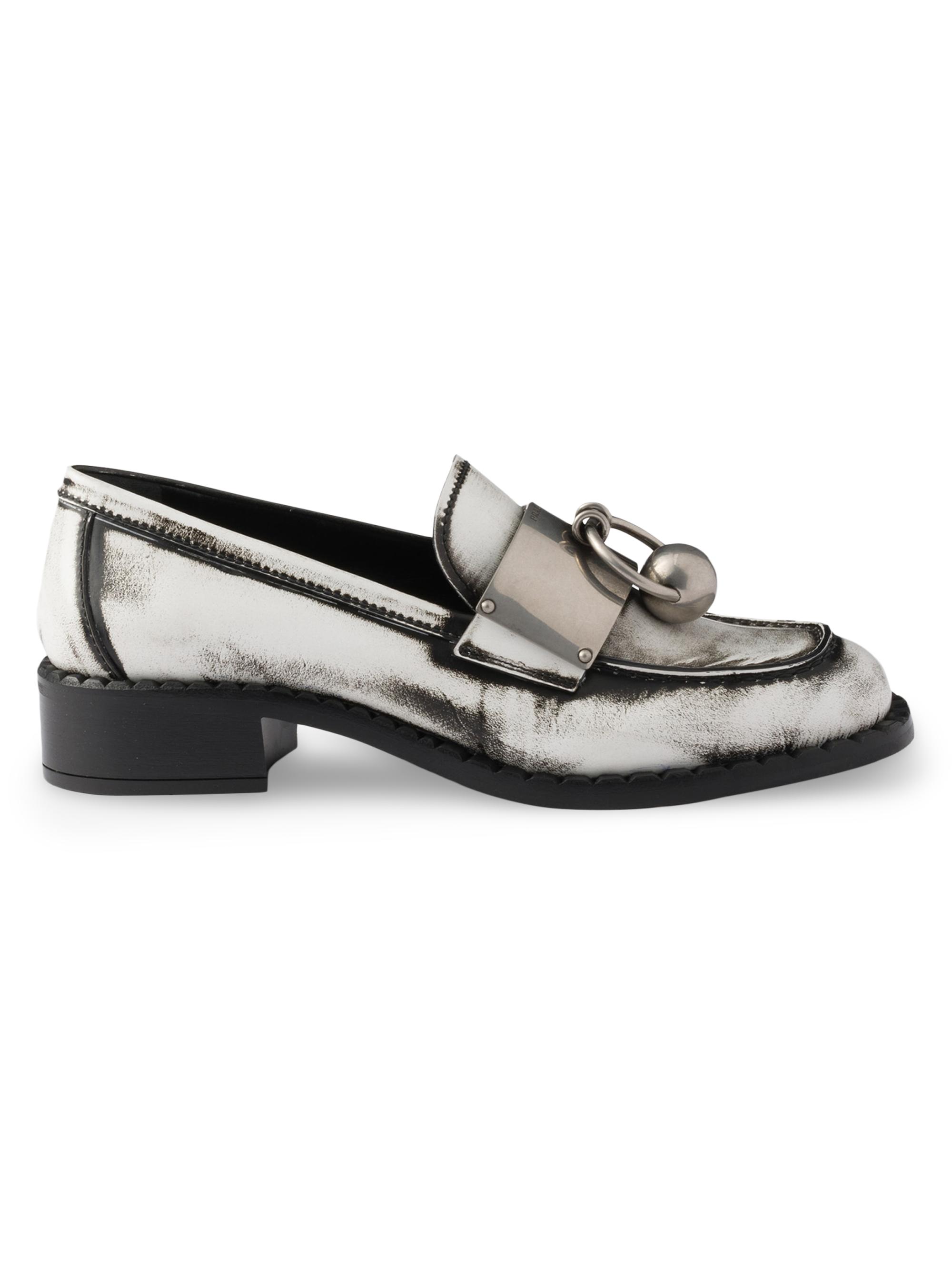 Prada Women's Brushed Leather Loafers - White