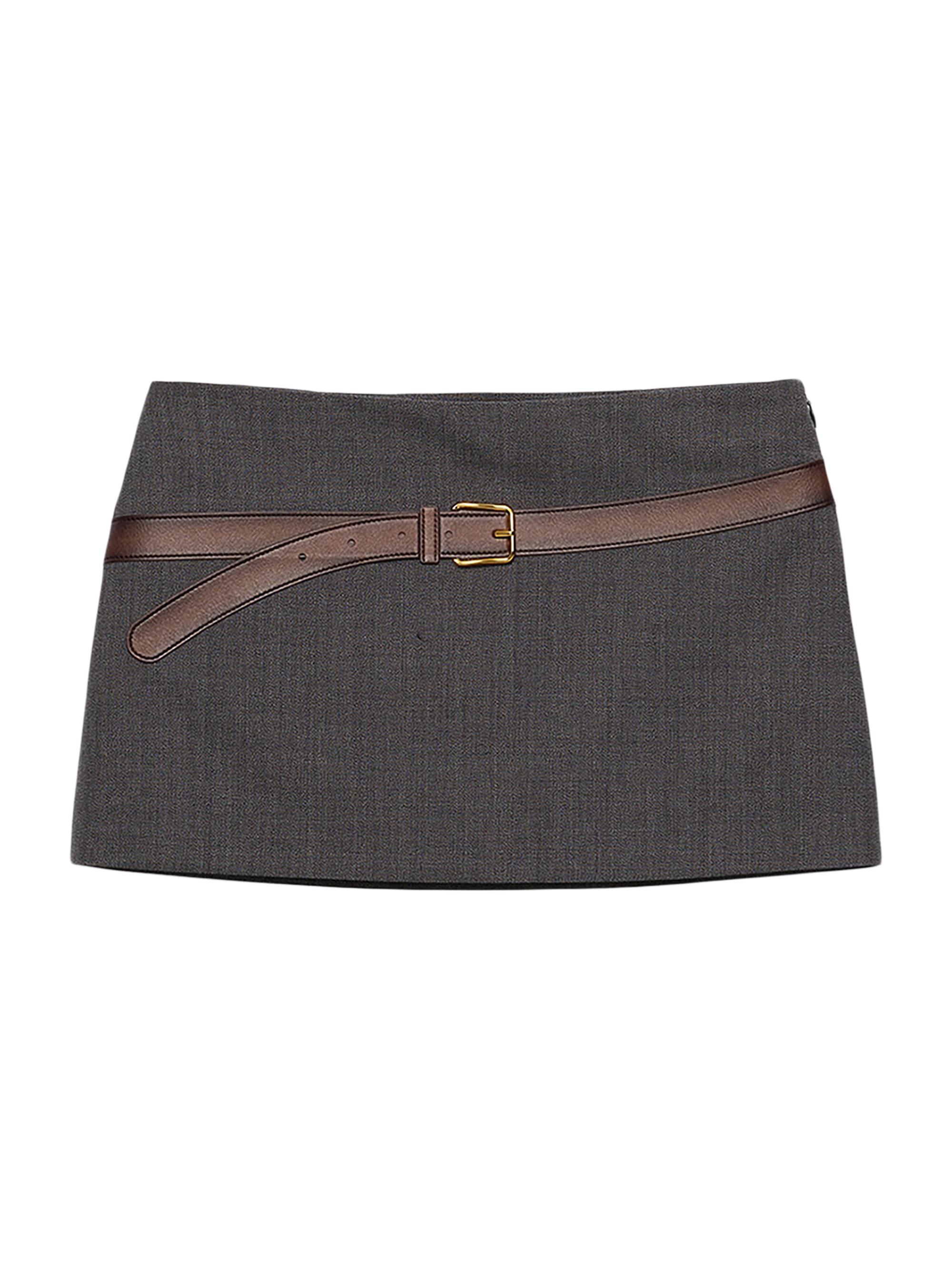 Prada Women's Technical Wool Miniskirt - Grey