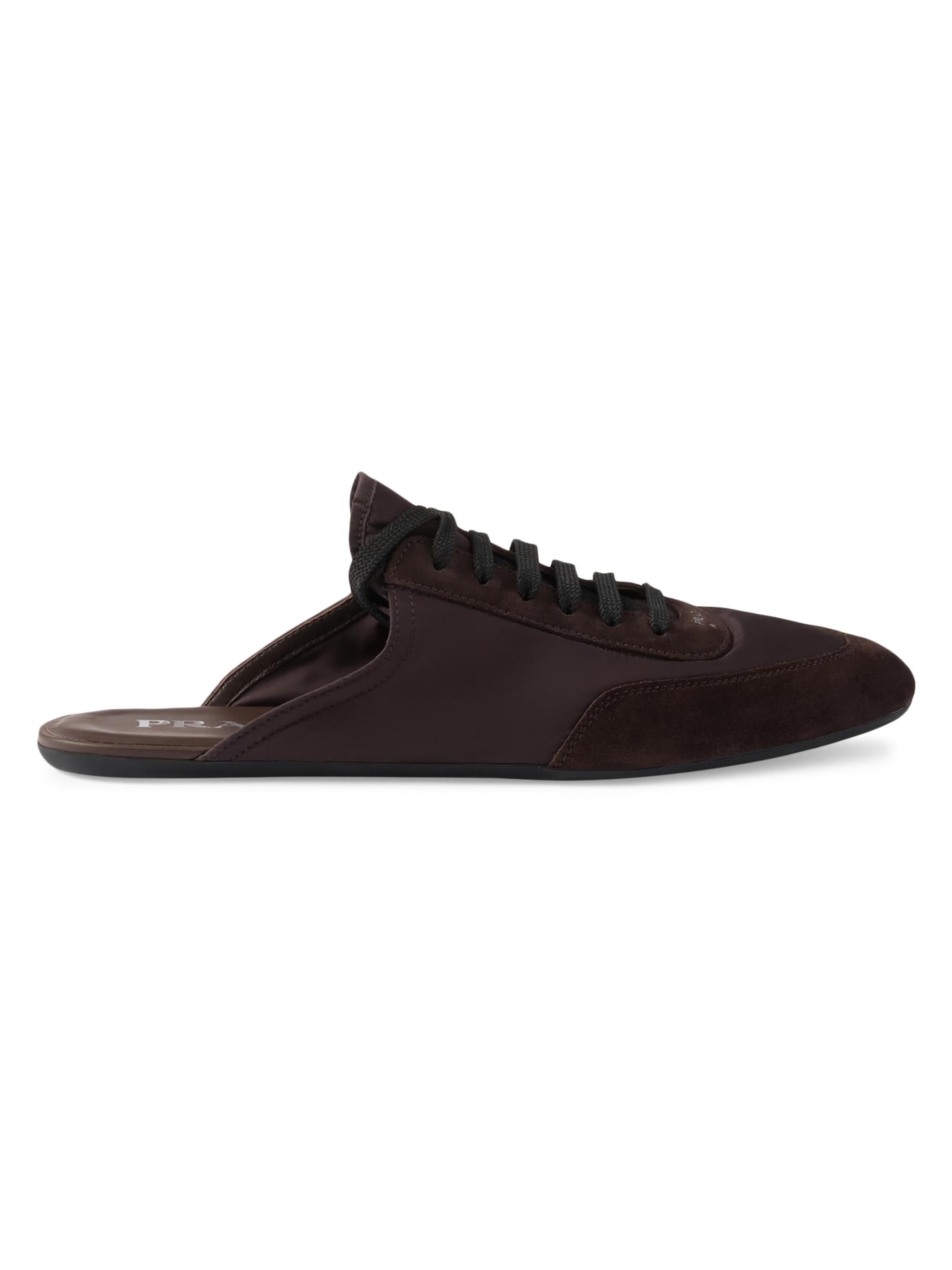 Prada Trail Mesh Fabric and Suede Mules | Saks Fifth Avenue