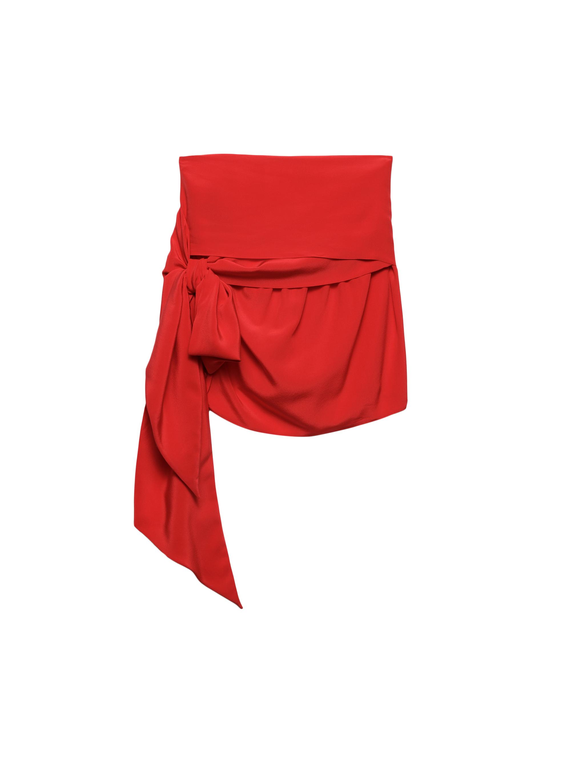 Prada Women's Crepe De Chine Miniskirt - Red