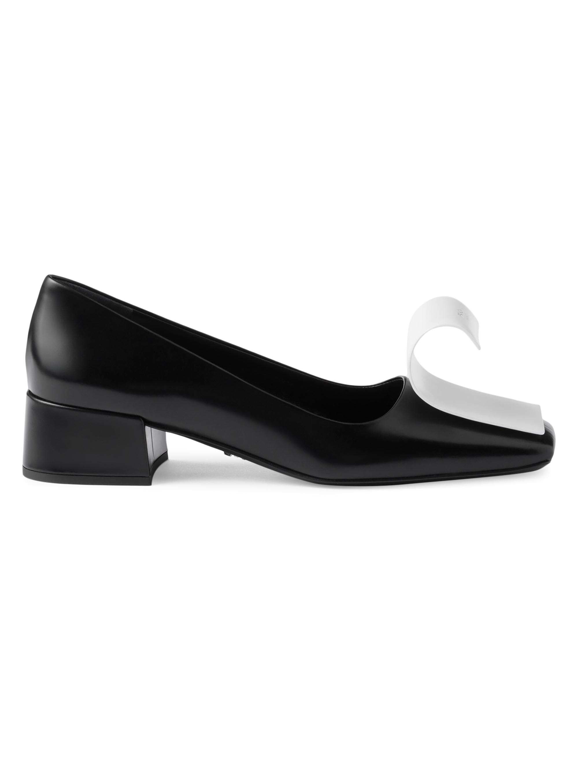 Prada Two-Tone Brushed Leather 55MM Pumps | Saks Fifth Avenue