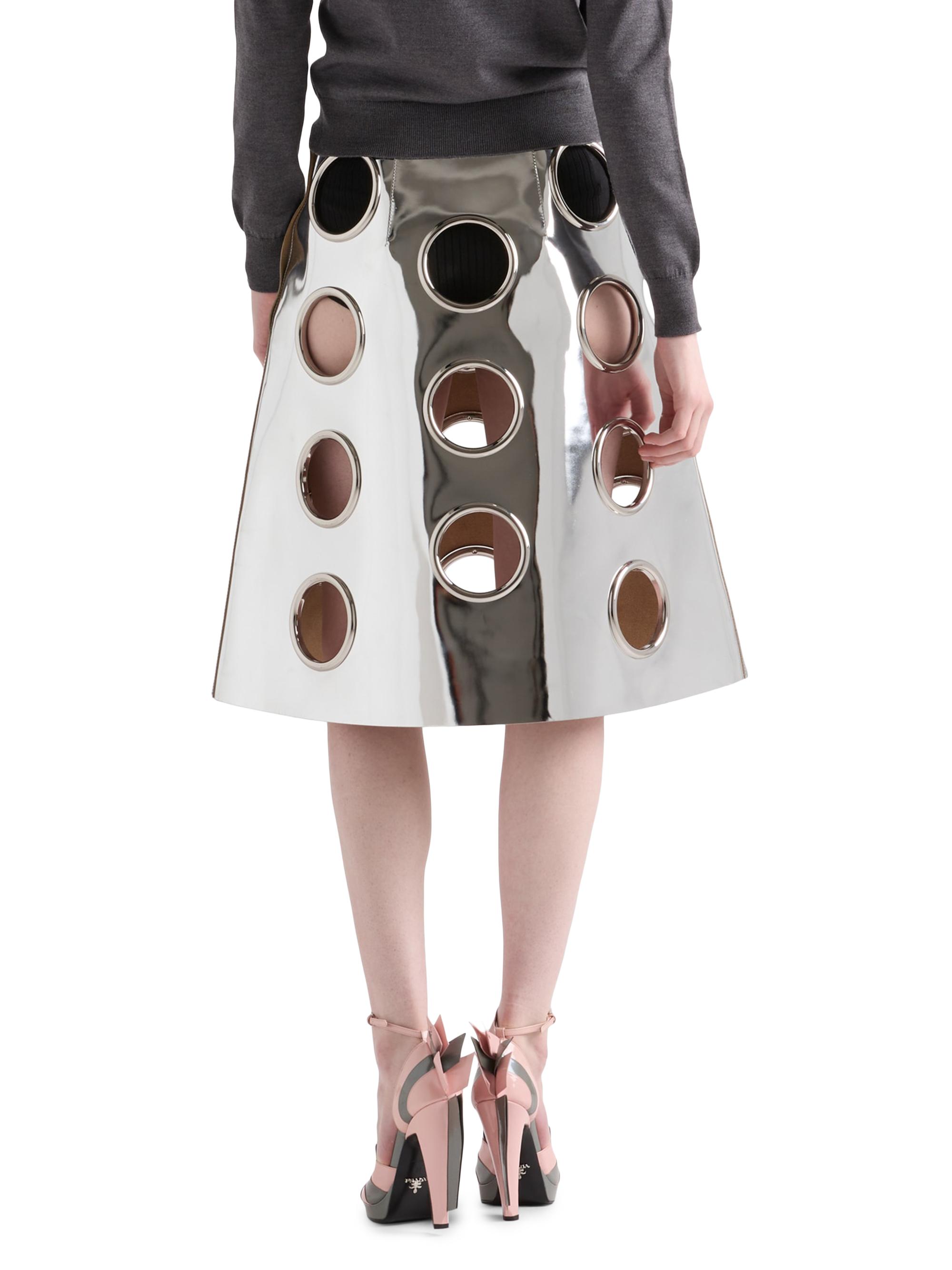 Prada Shiny Leather Skirt | Saks Fifth Avenue