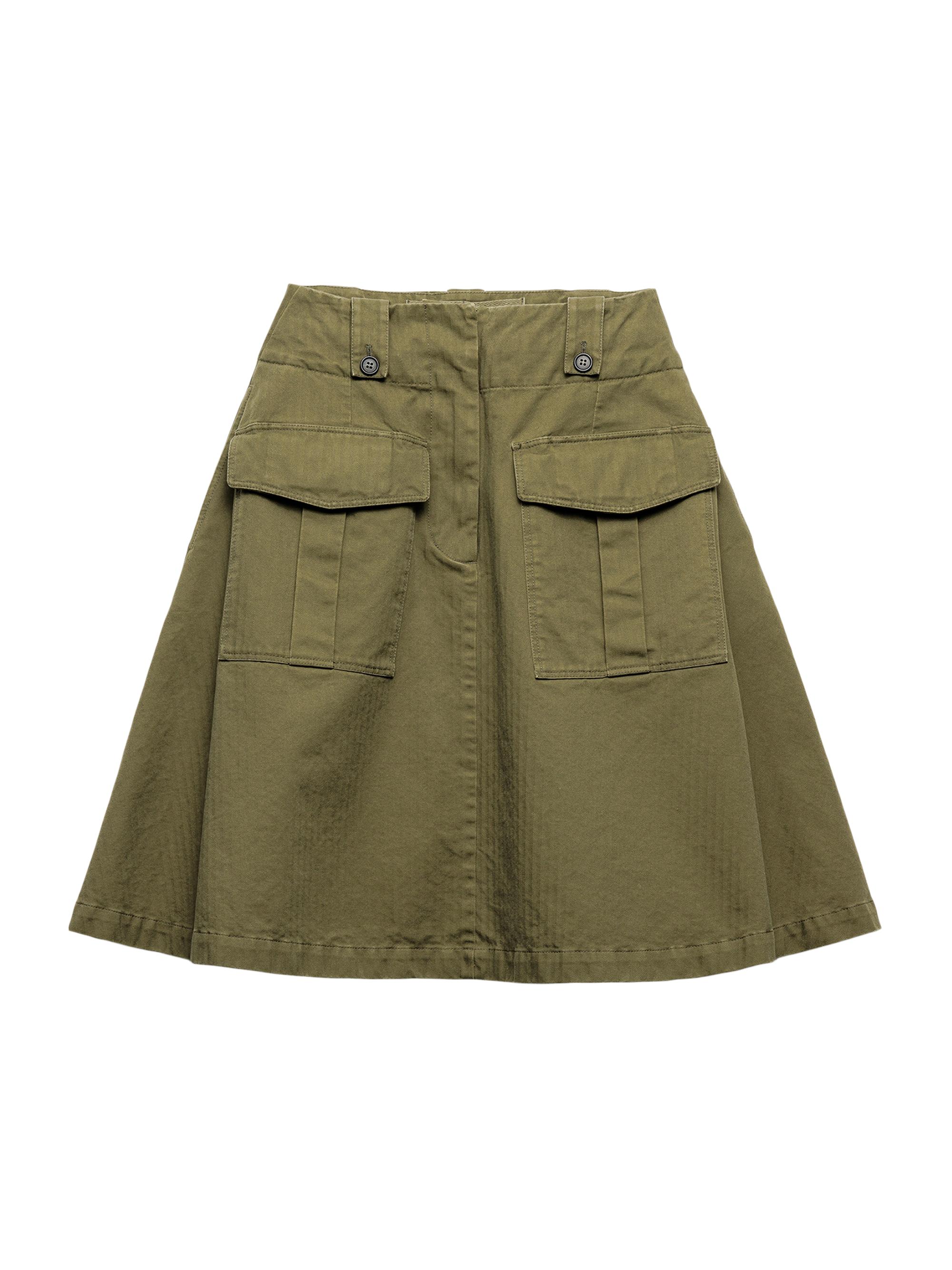 Prada Women's Cotton Skirt with Cargo Pockets - Green