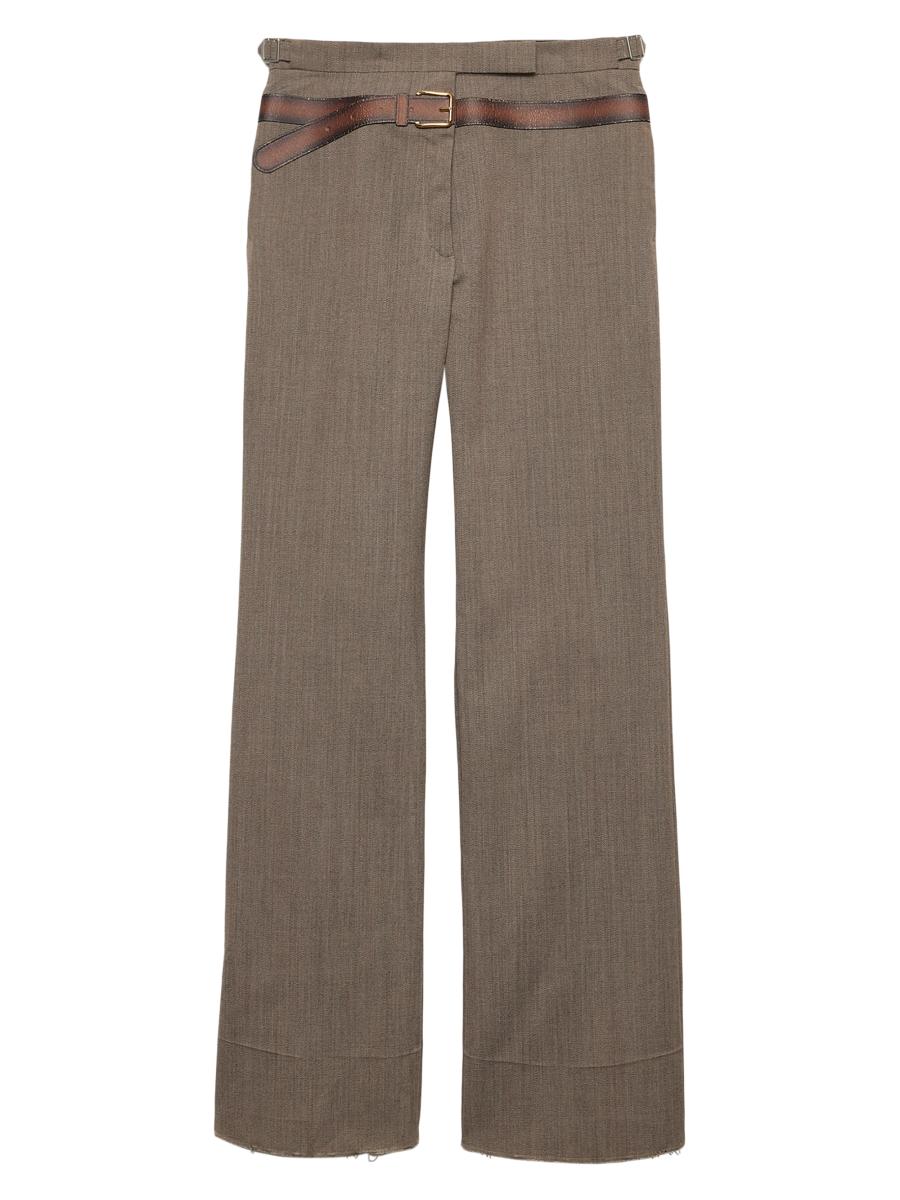 パンツ PRADA WIDE-LEG GABARDINEL TROUSERS 0400022694680?wid=900