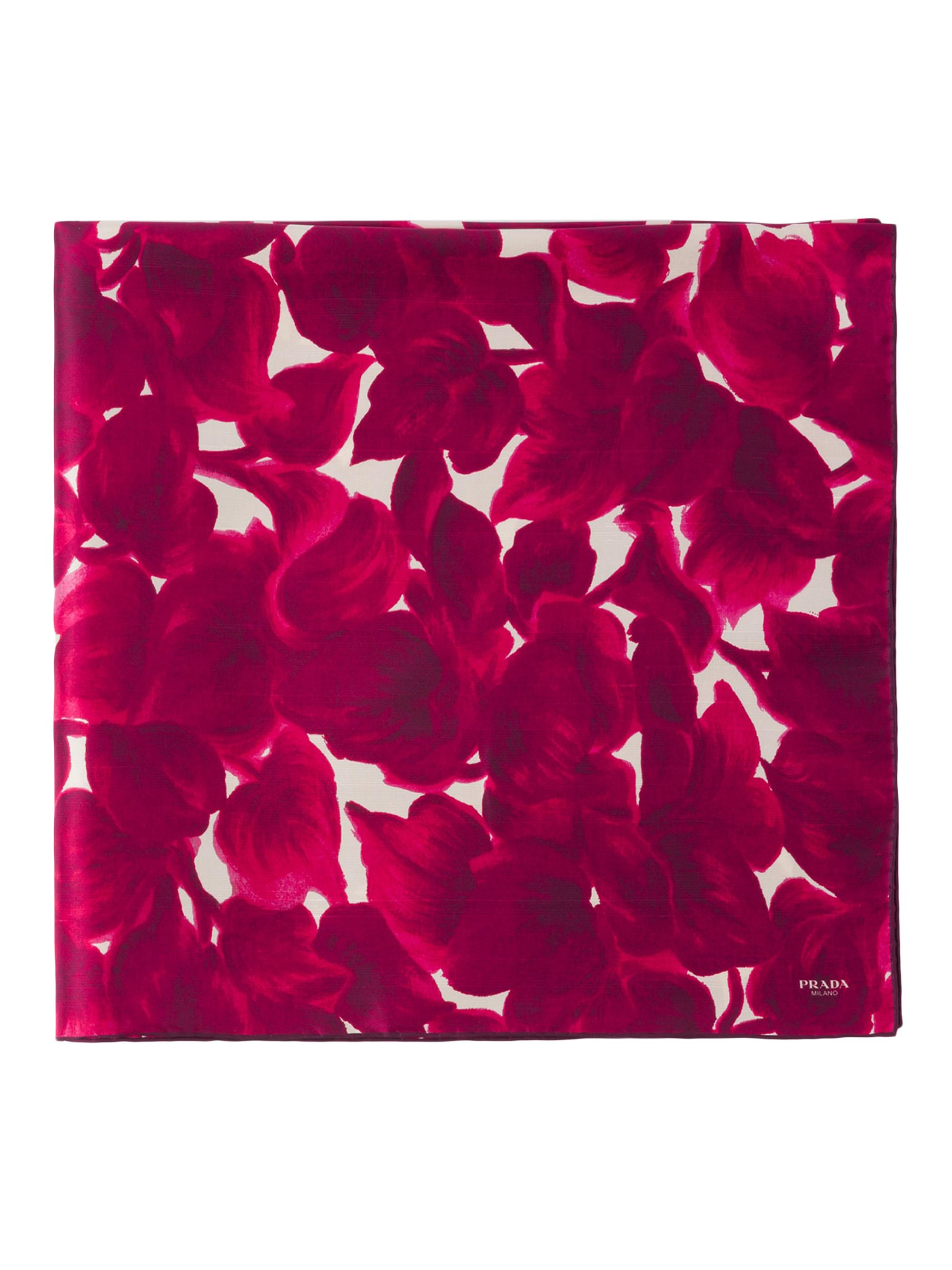 Prada Women's Printed Silk Shantung 90CM Square Scarf - Purple