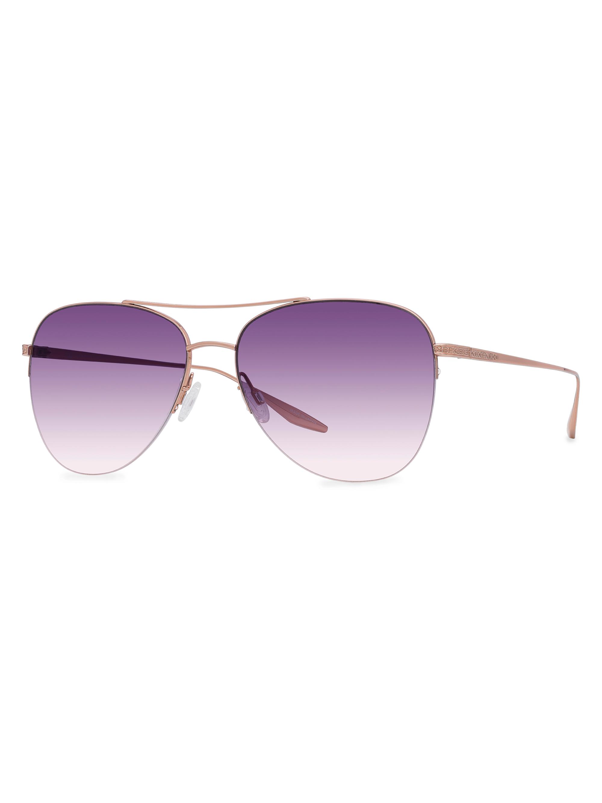 Barton Perreira Men's Core Chevalier 57MM Aviator Sunglasses - Rose Gold Lilac