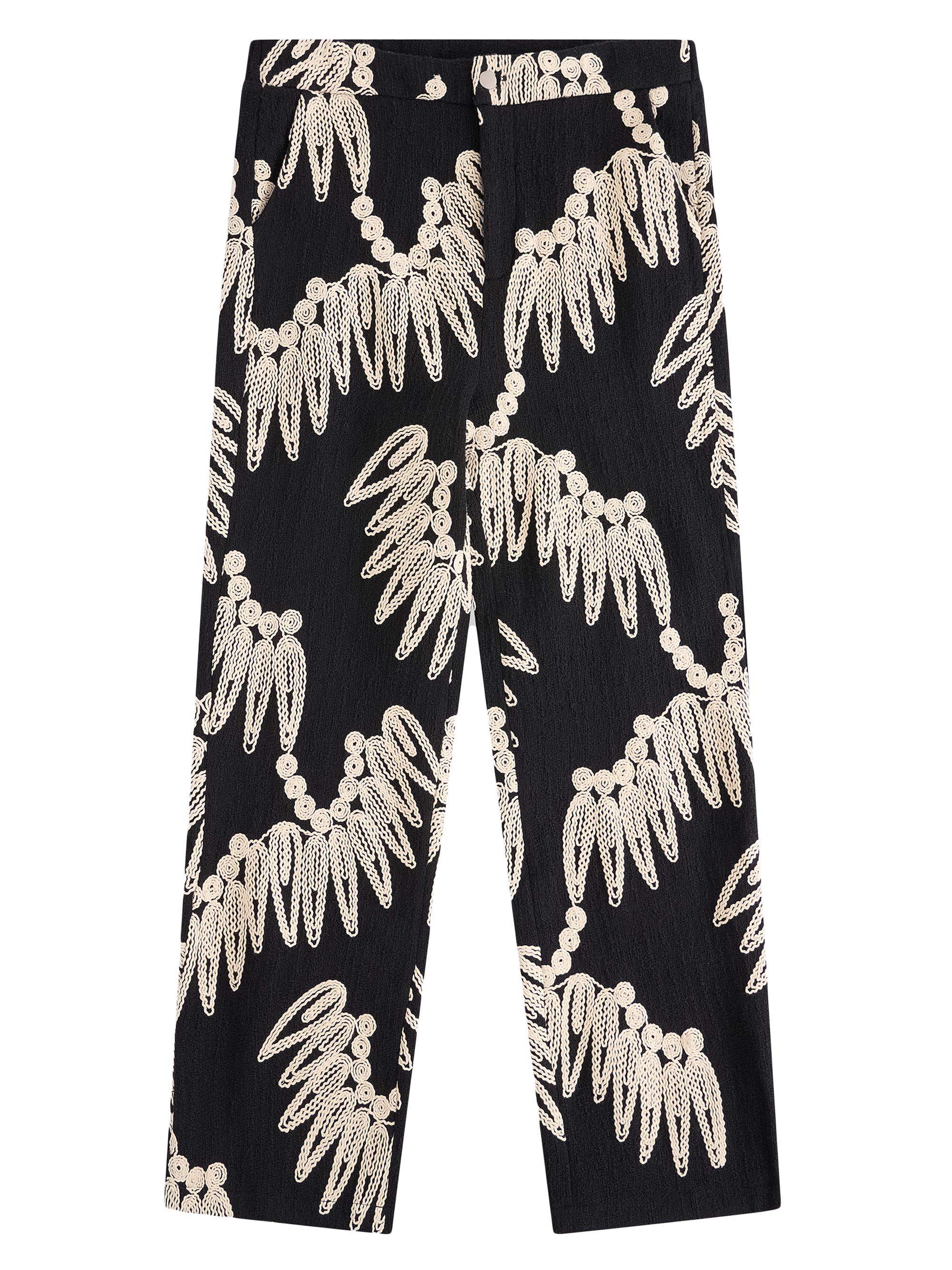 Krost Men's Palmetto Embroidered Pants - Black