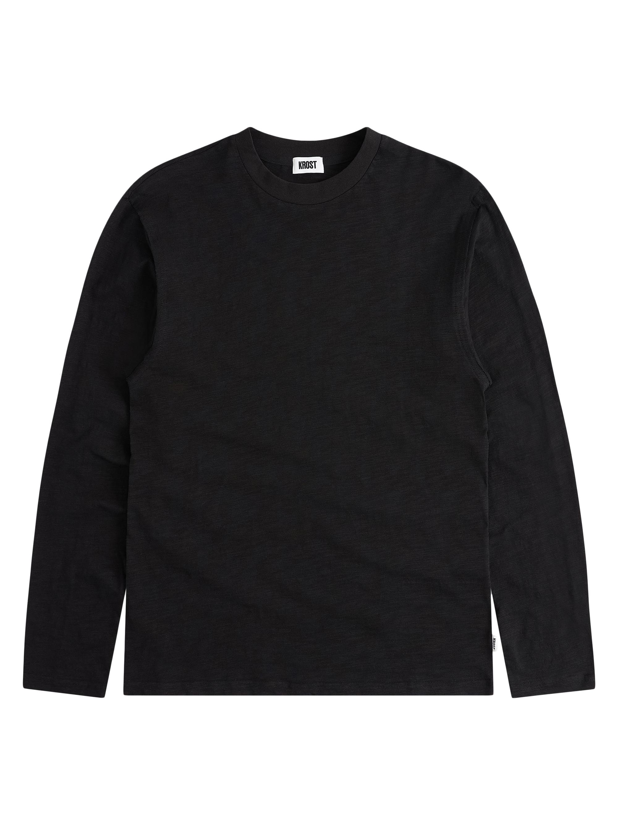 Krost Men's Reverse Seam Long Sleeve T-Shirt - Black
