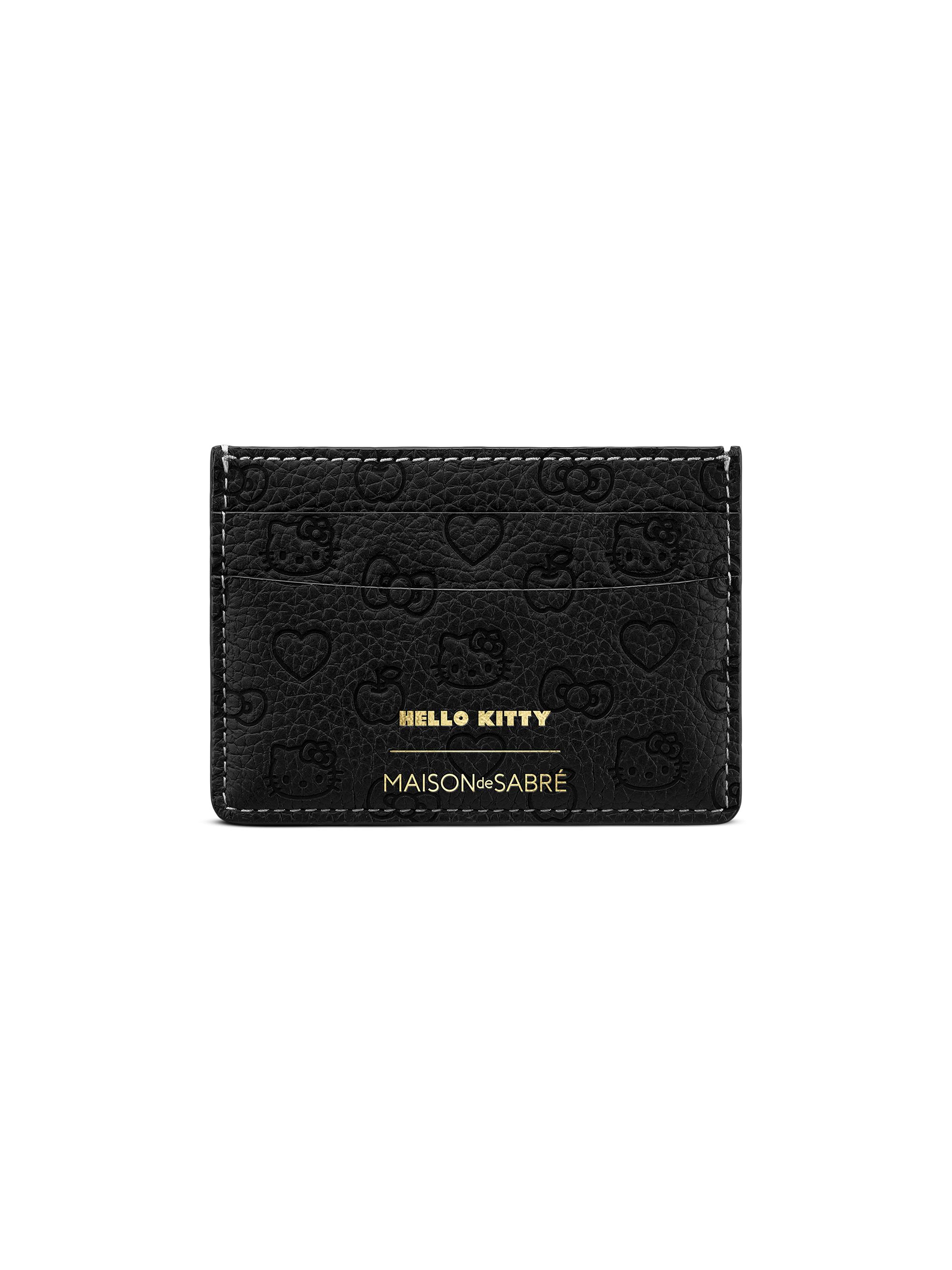 Maison de Sabre Women's Hello Kitty Leather Card Holder - Black