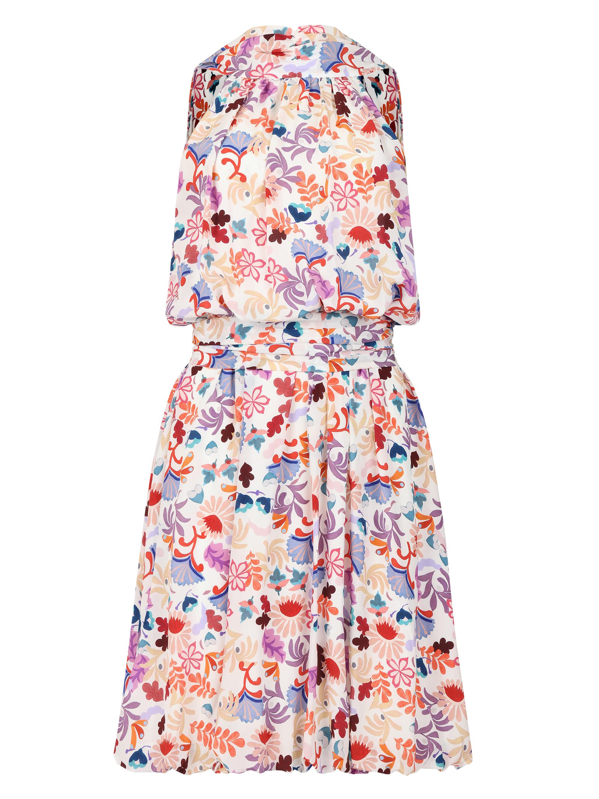 Careste Women's Avalon Silk Pleated Bubble Skirt Dress - Vintage Garden