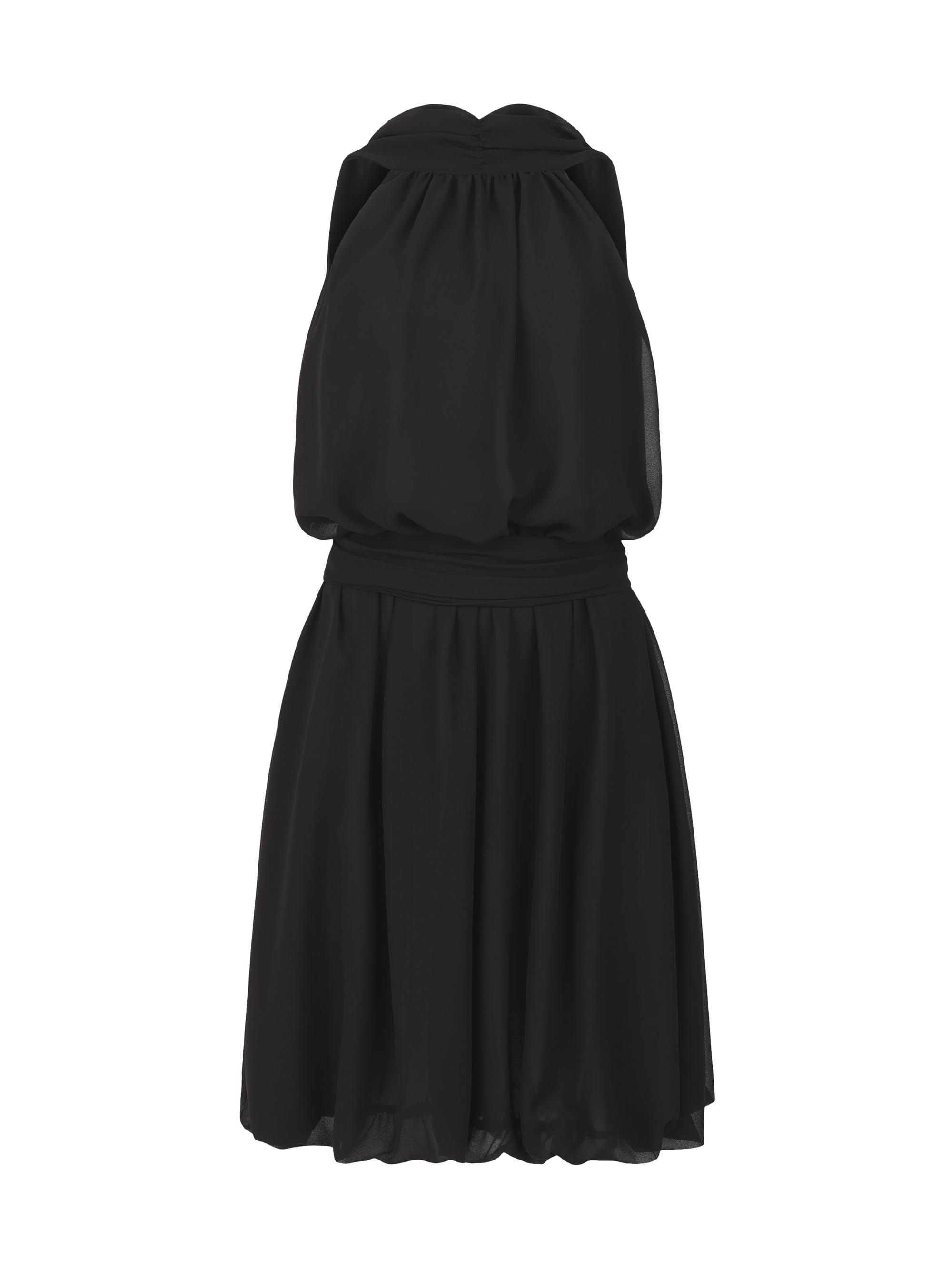 Careste Women's Avalon Silk Pleated Bubble Skirt Dress - Black