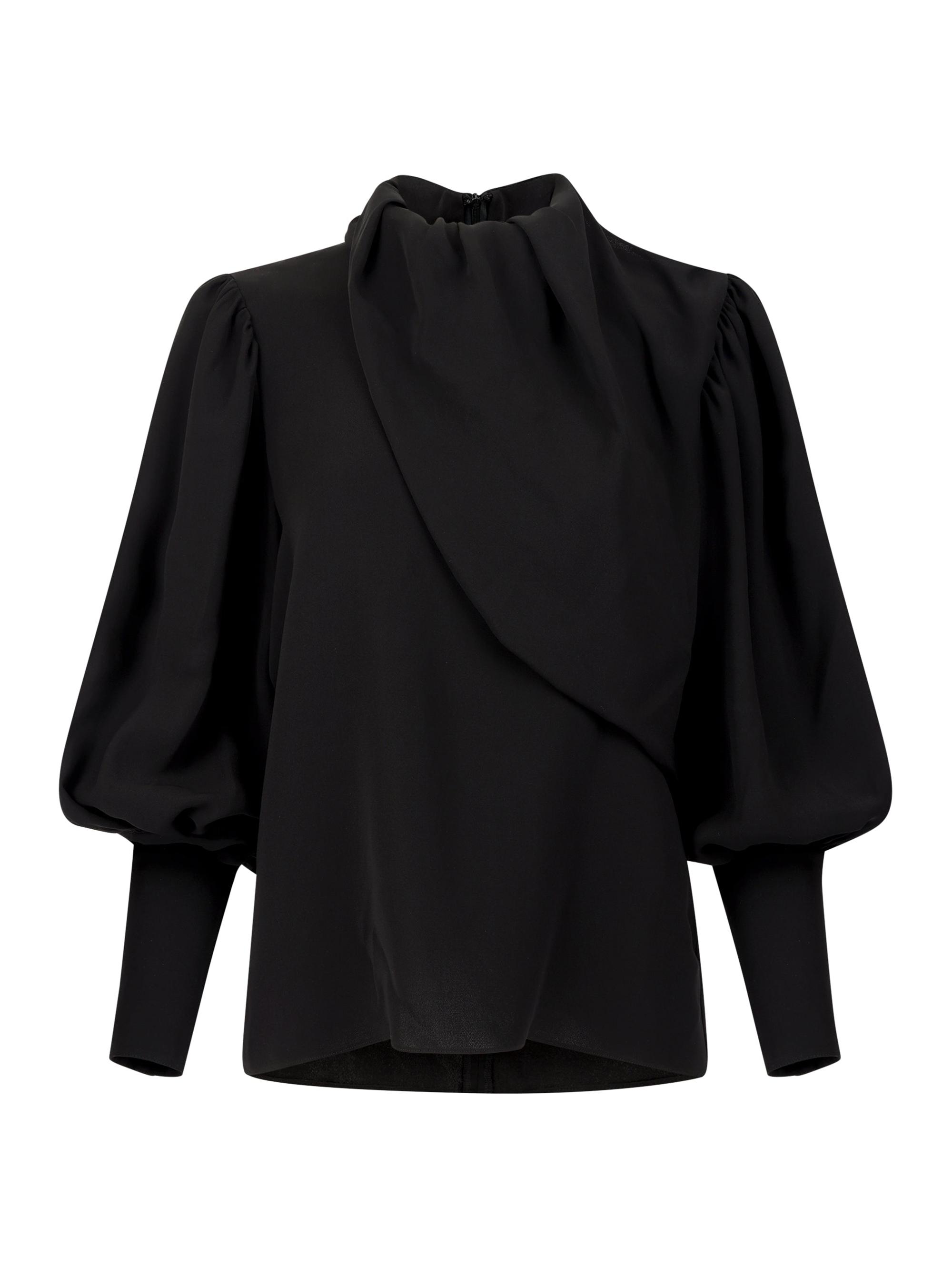 Careste Women's Grace Draped Neck Blouse - Black