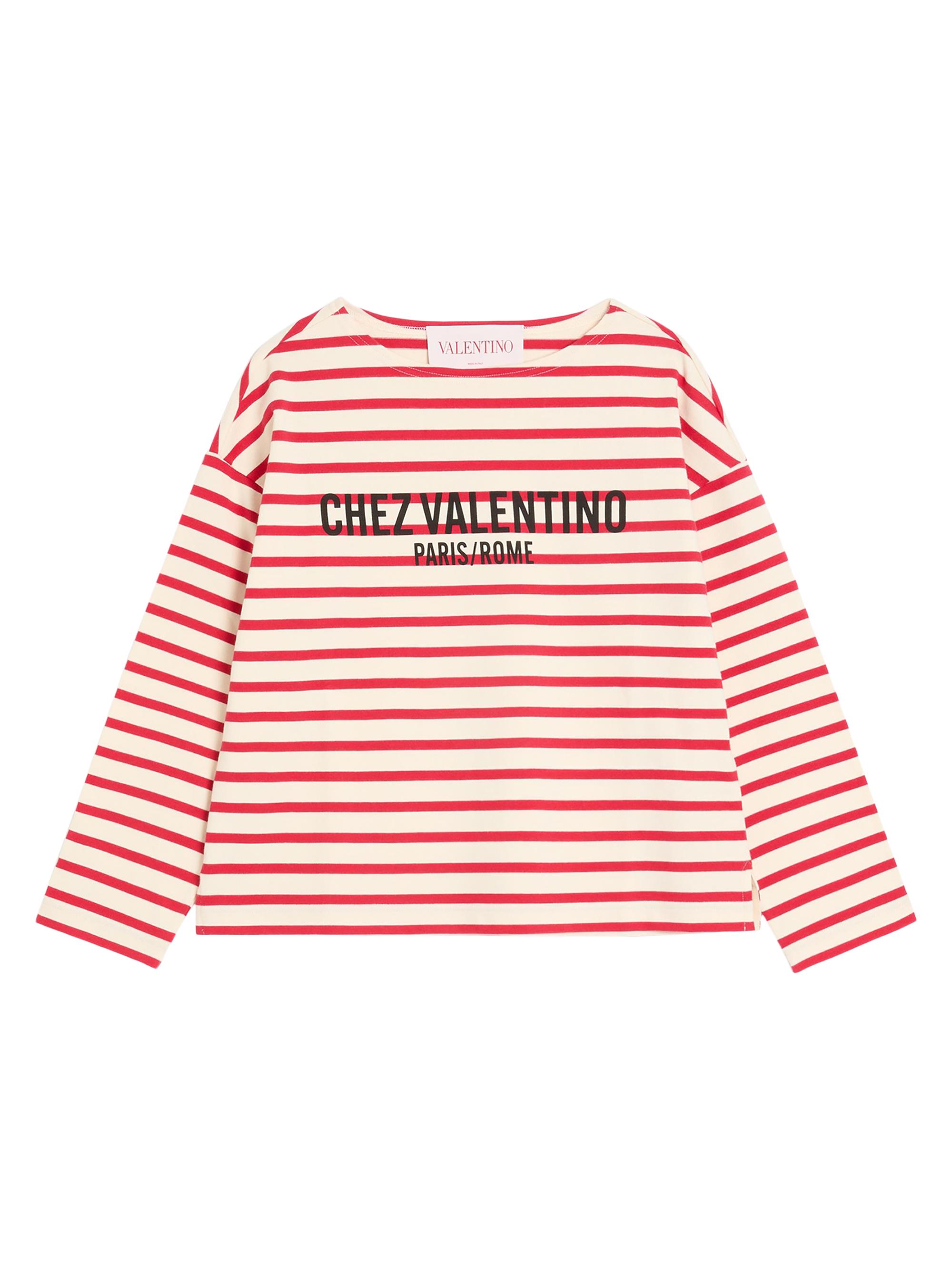 Valentino Garavani Jersey Cotton T-Shirt with Chez Valentino Print