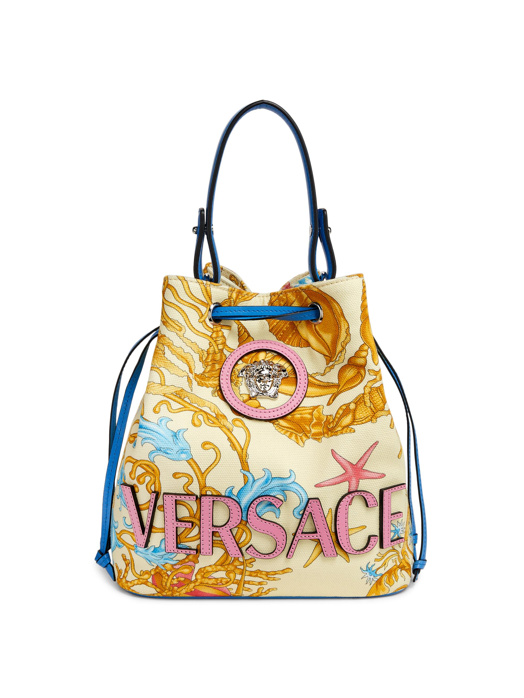 Versace Women's Medusa Baroque Bucket Bag - Eggshell Guava Palladium