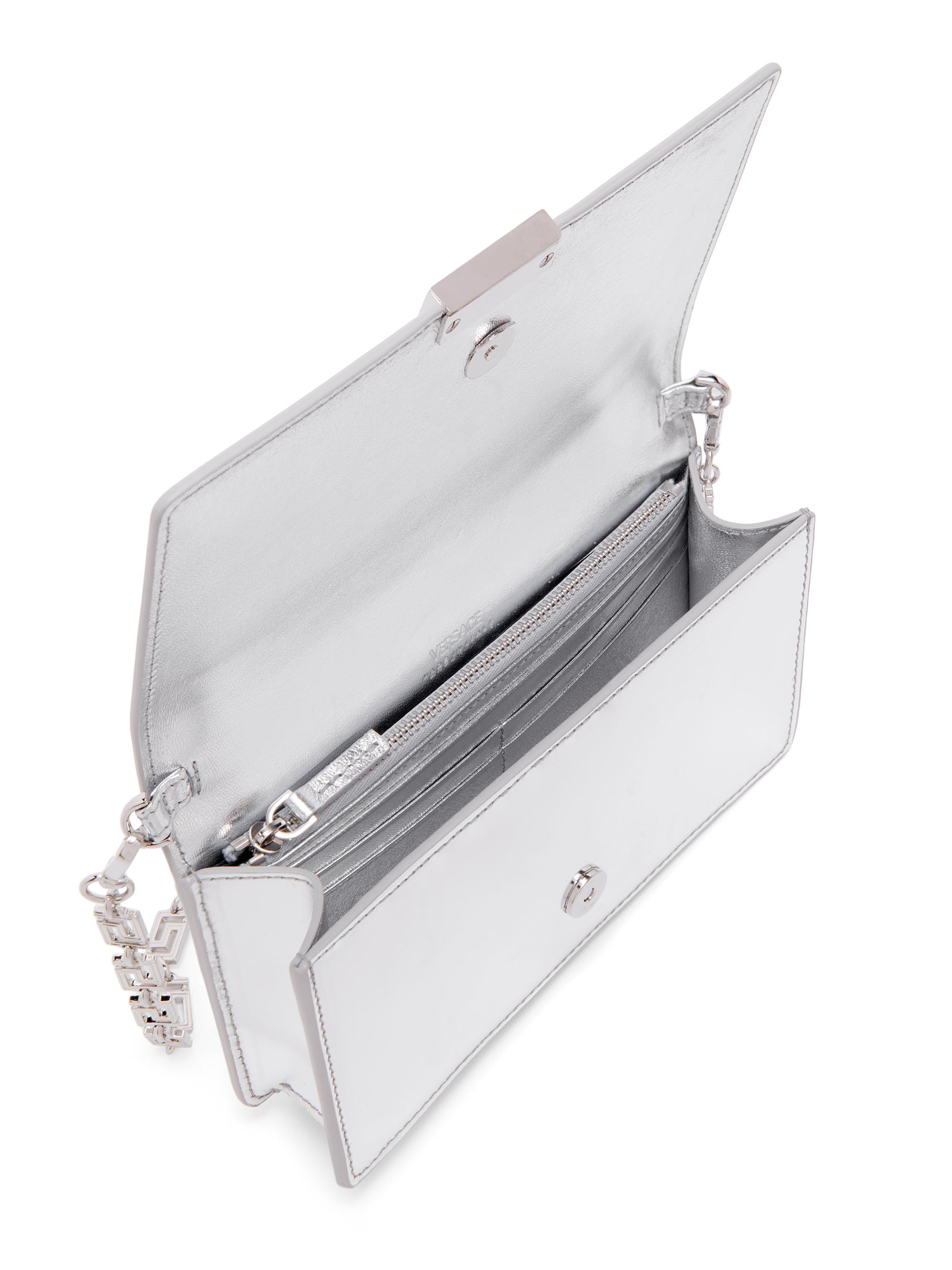Versace Metallic Leather Wallet On Chain | Saks Fifth Avenue