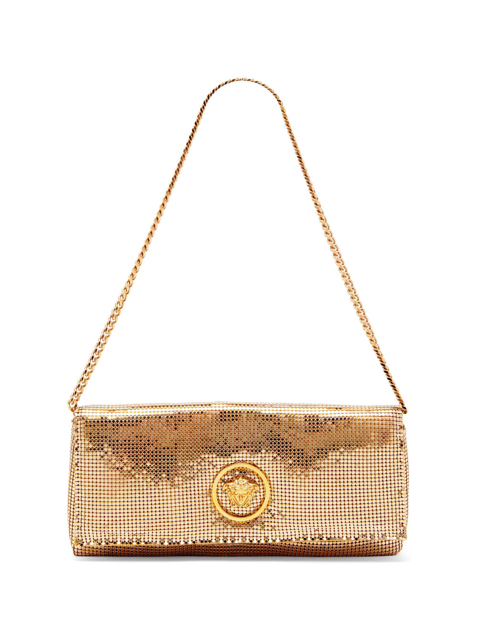Versace Women's Medusa Metallic Convertible Clutch - Crystal  Gold