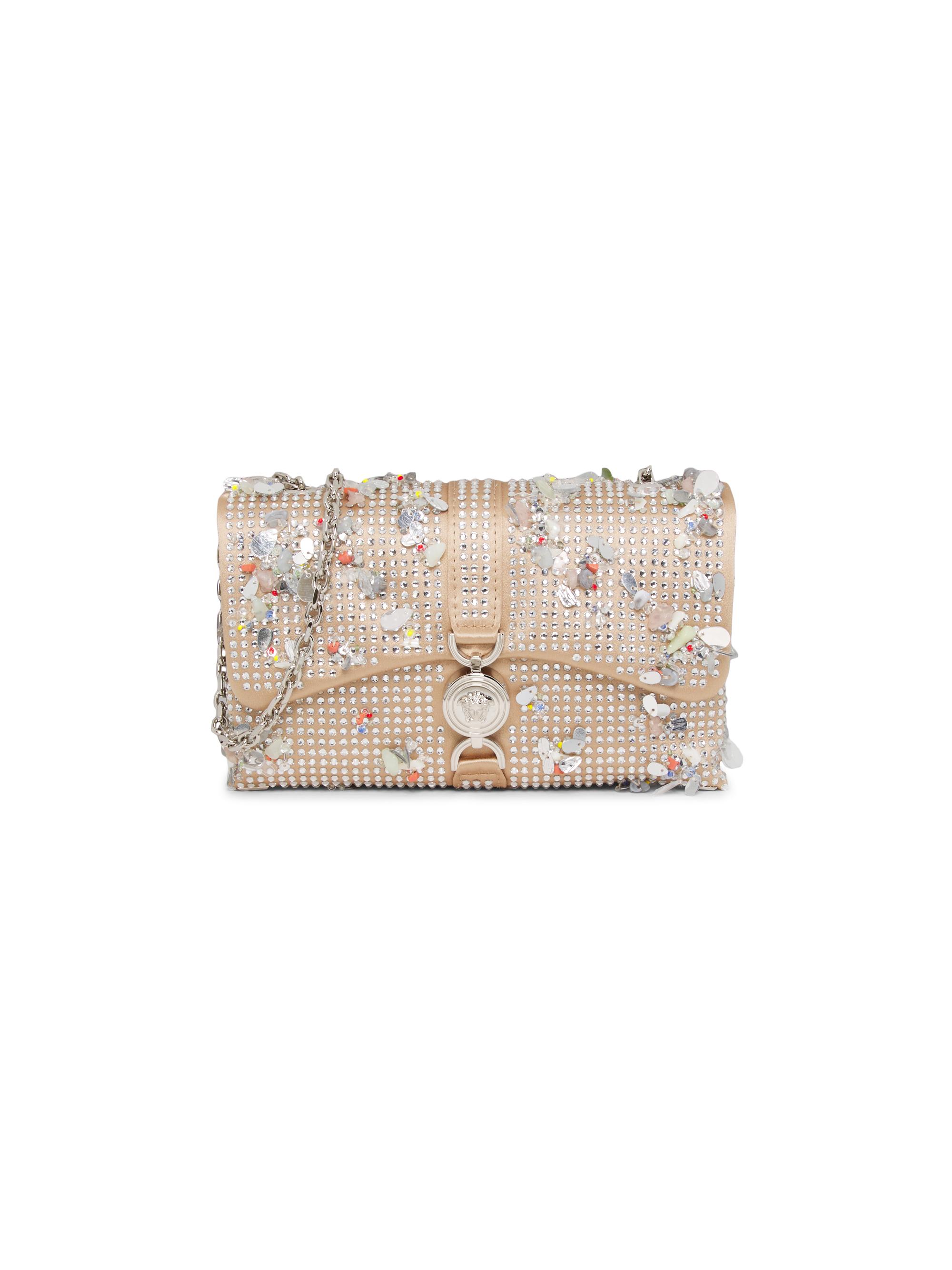 Versace Women's Mini Kleio Embellished Clutch - Beige Palladium
