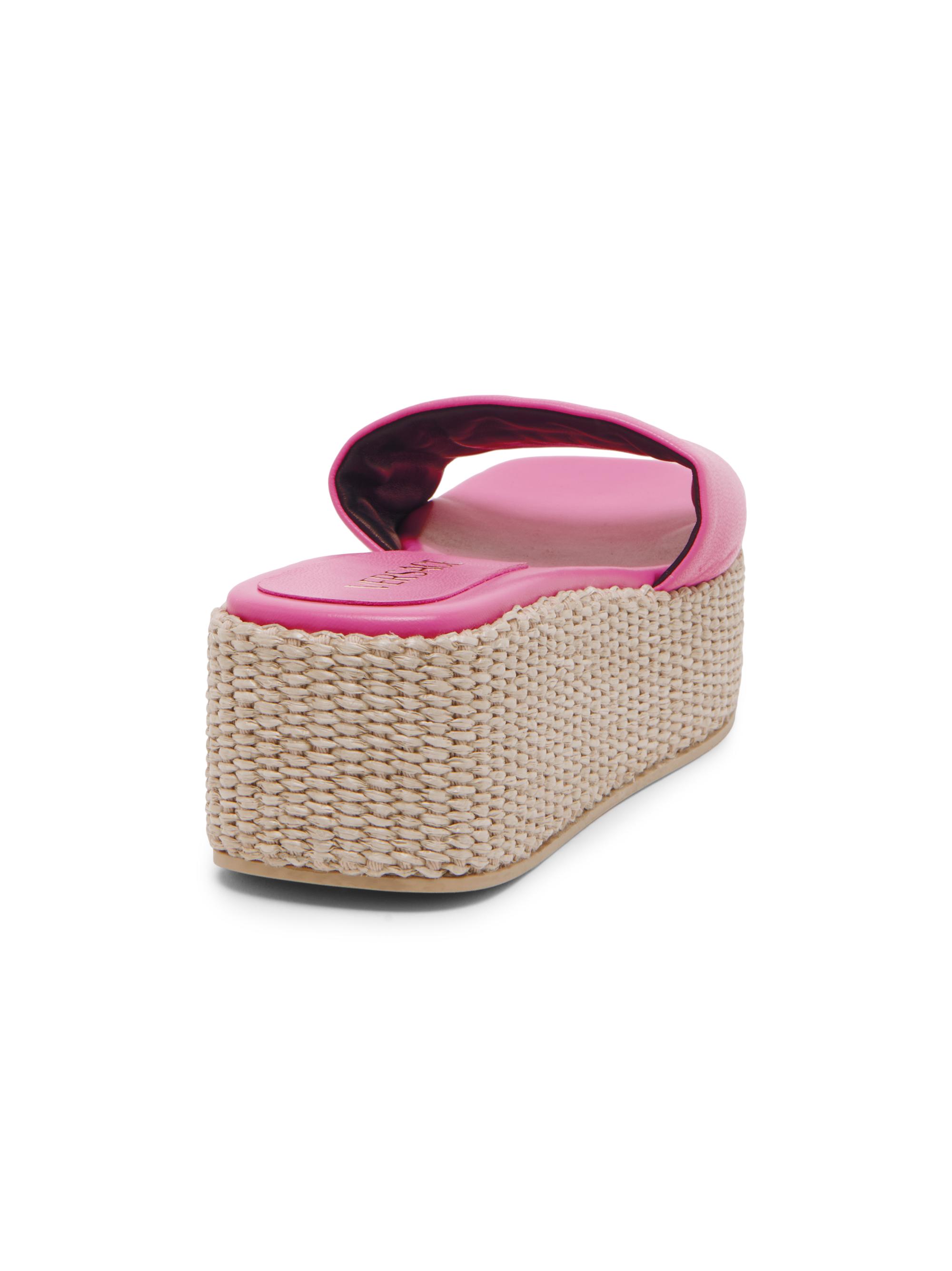 Versace Logo 55MM Leather & Raffia Platform Sandals | Saks Fifth