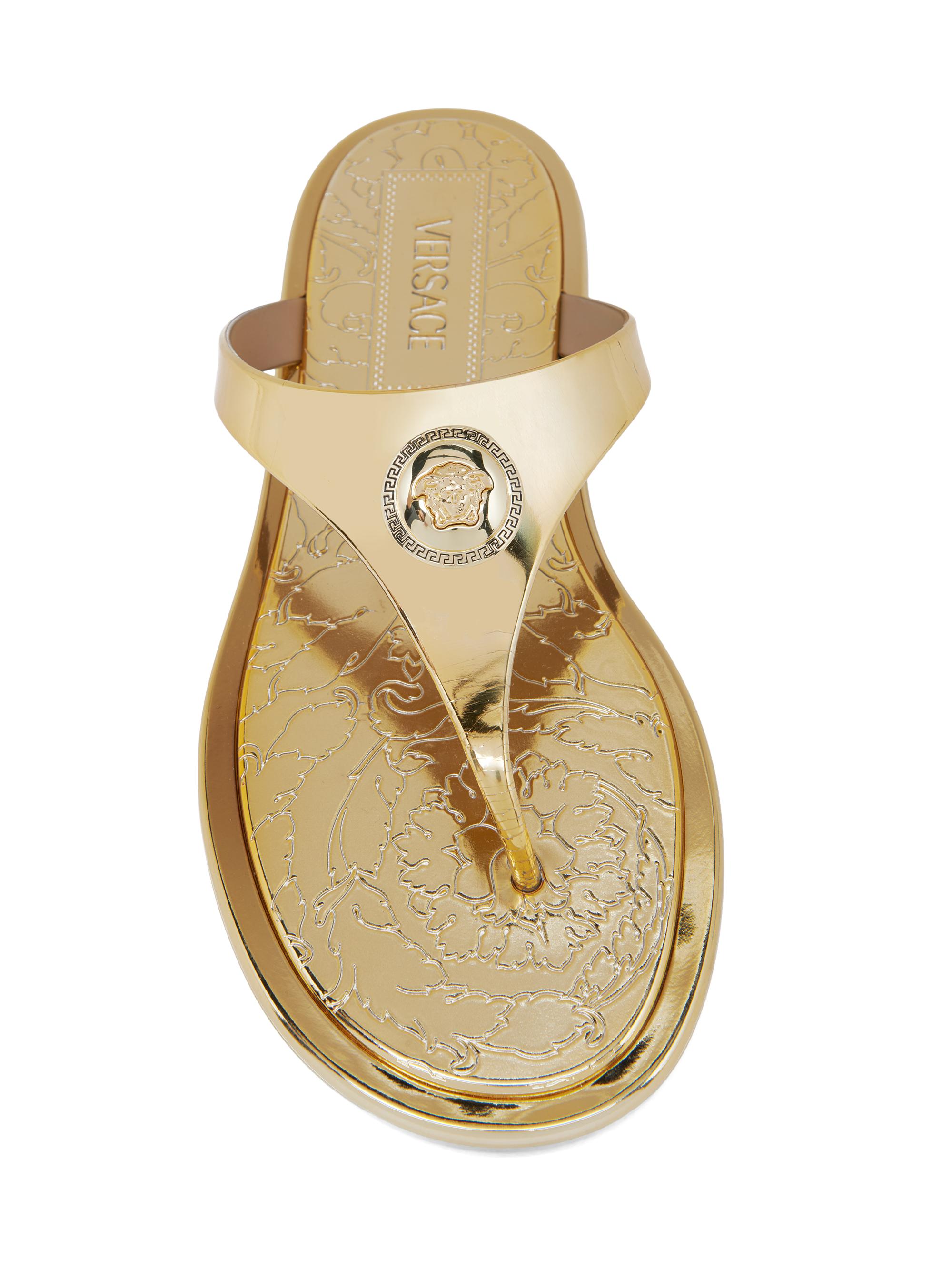 Versace Medusa Metallic Baroque Flip-Flops | Saks Fifth Avenue