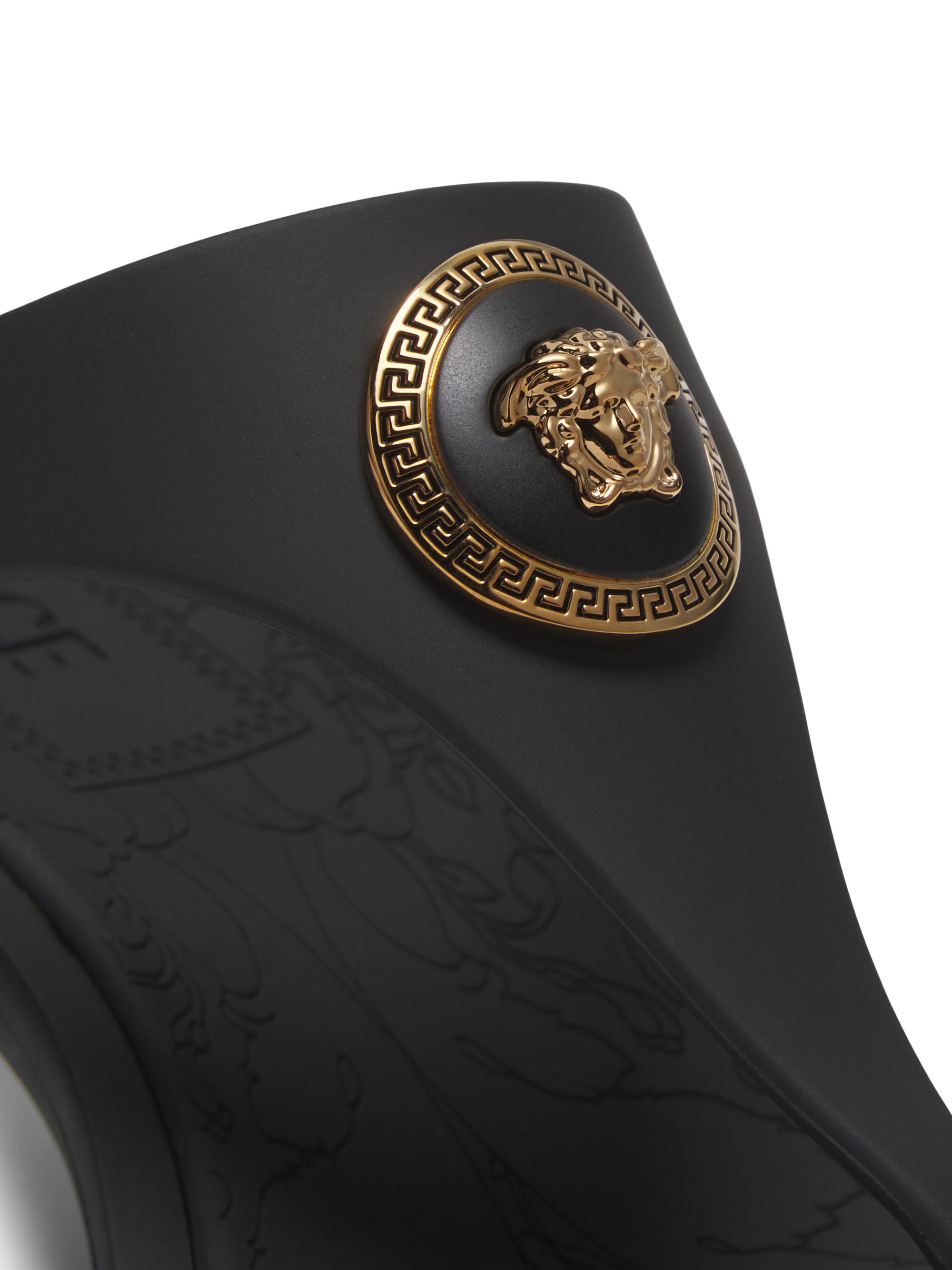 Versace 55MM Medusa Baroque Kitten-Heel Sandals | Saks Fifth Avenue