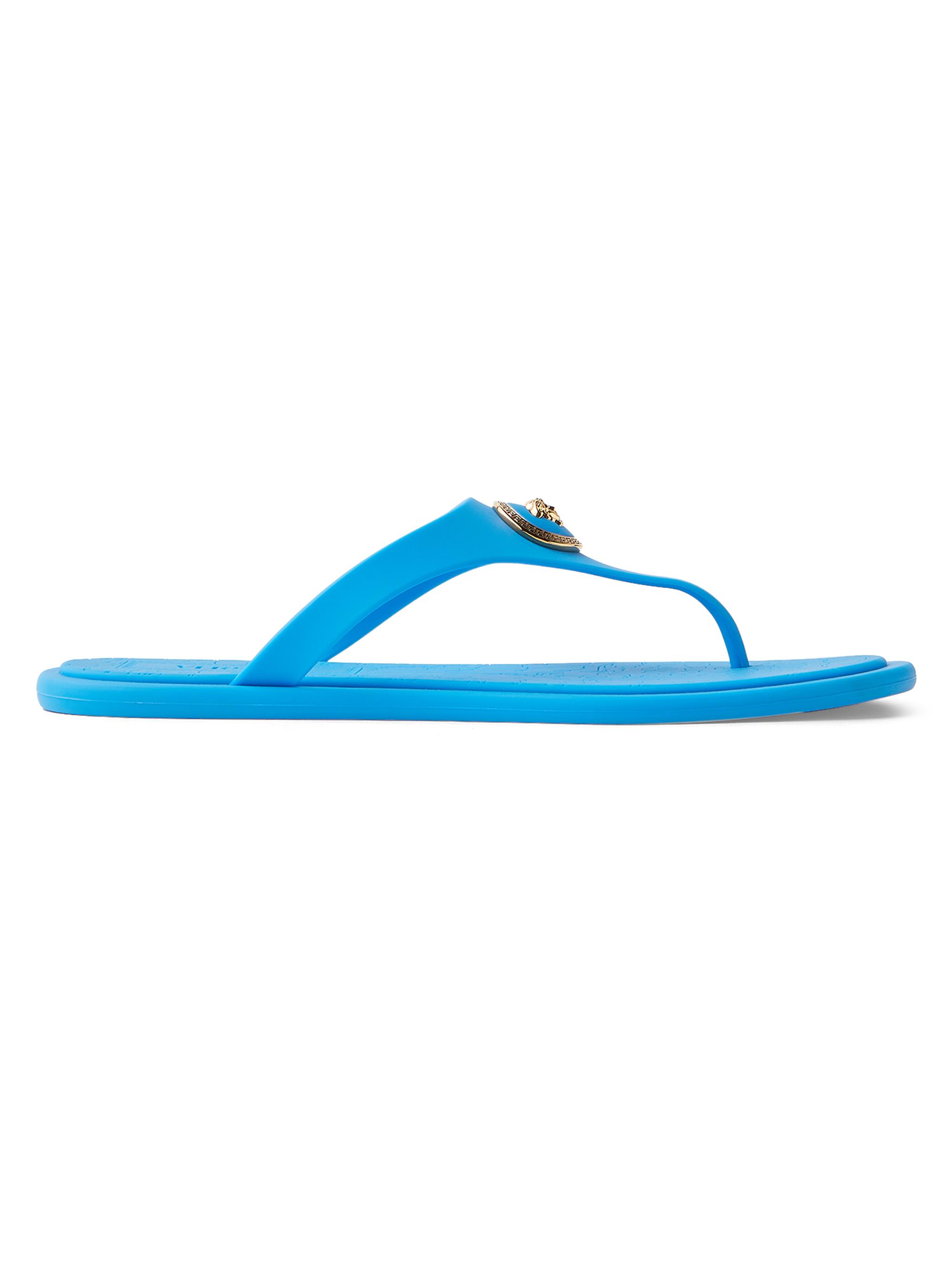 Versace Women's Medusa Baroque Flip-Flops - Turquoise  Gold | Thumbnail 4