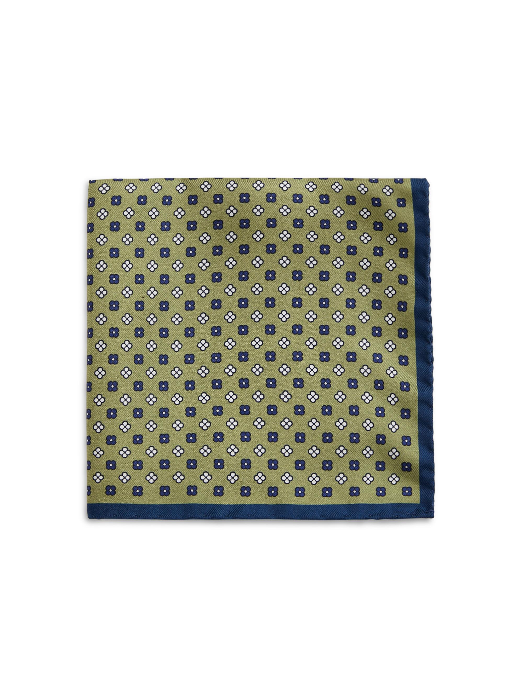 Saks Fifth Avenue Men's Mini Flower Silk Pocket Square - Green