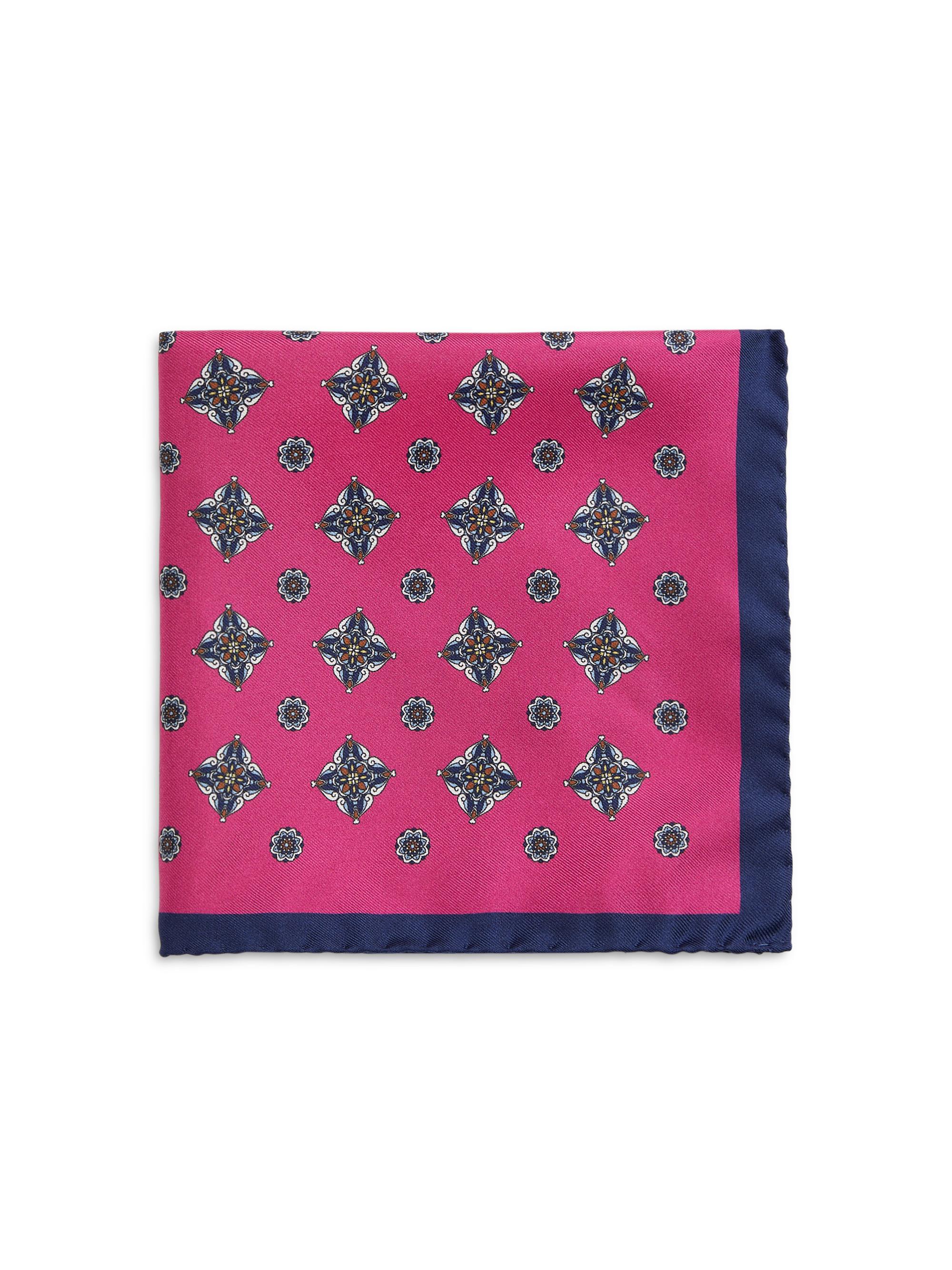 Saks Fifth Avenue Men's Floral Silk Pocket Square - Pink