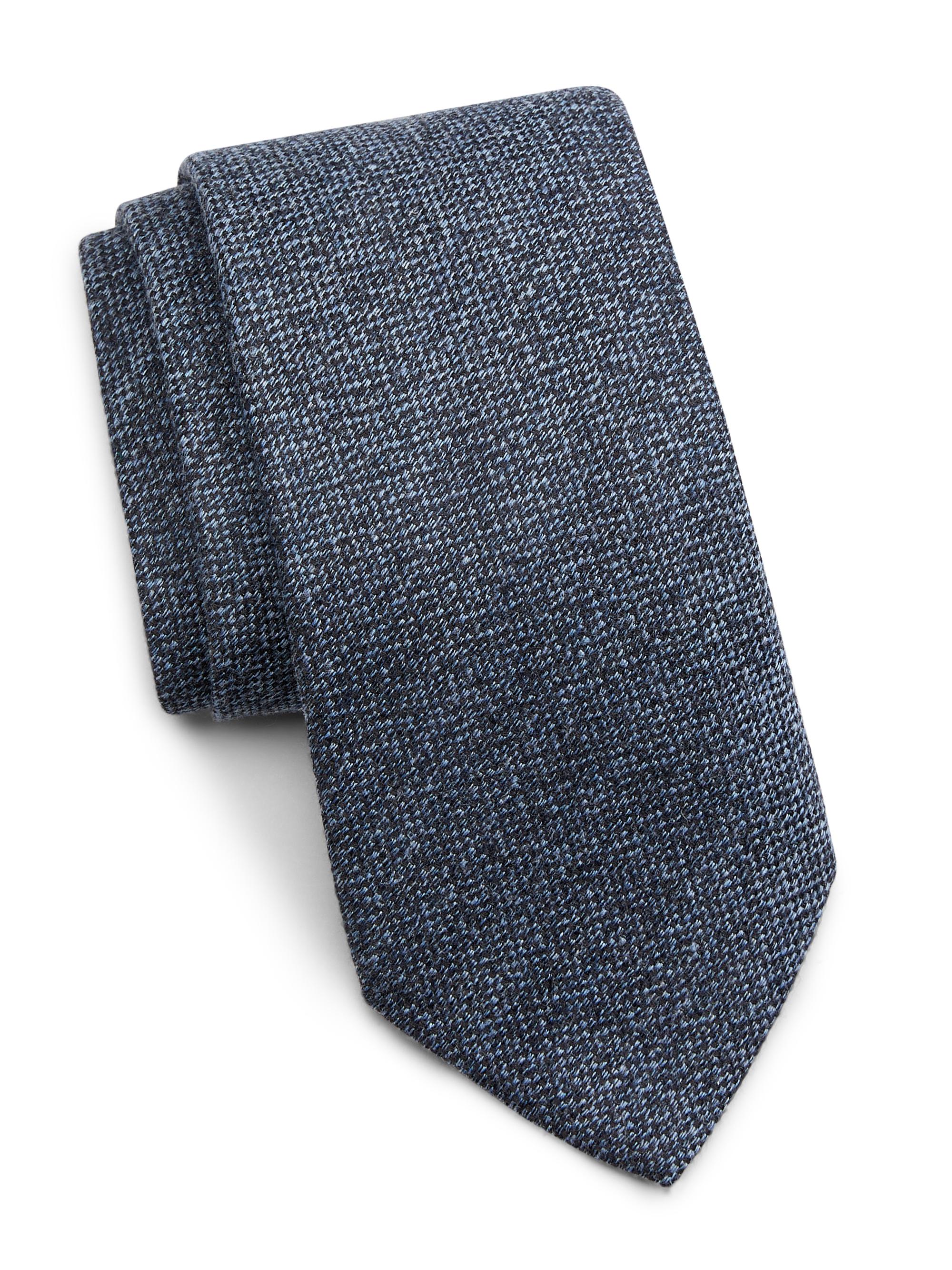 Saks Fifth Avenue Men's Melange Silk Tie - Blue