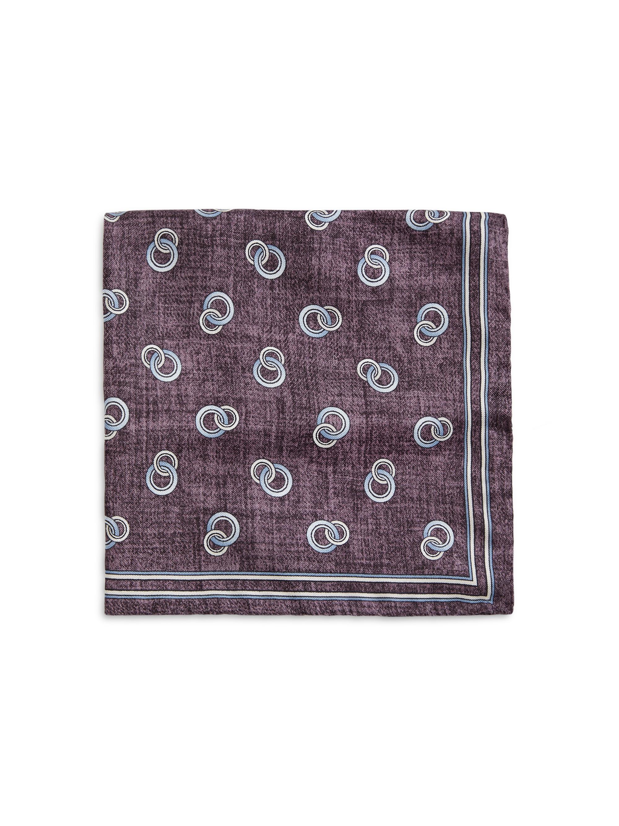 Saks Fifth Avenue Men's Ring Silk Pocket Square - Purple
