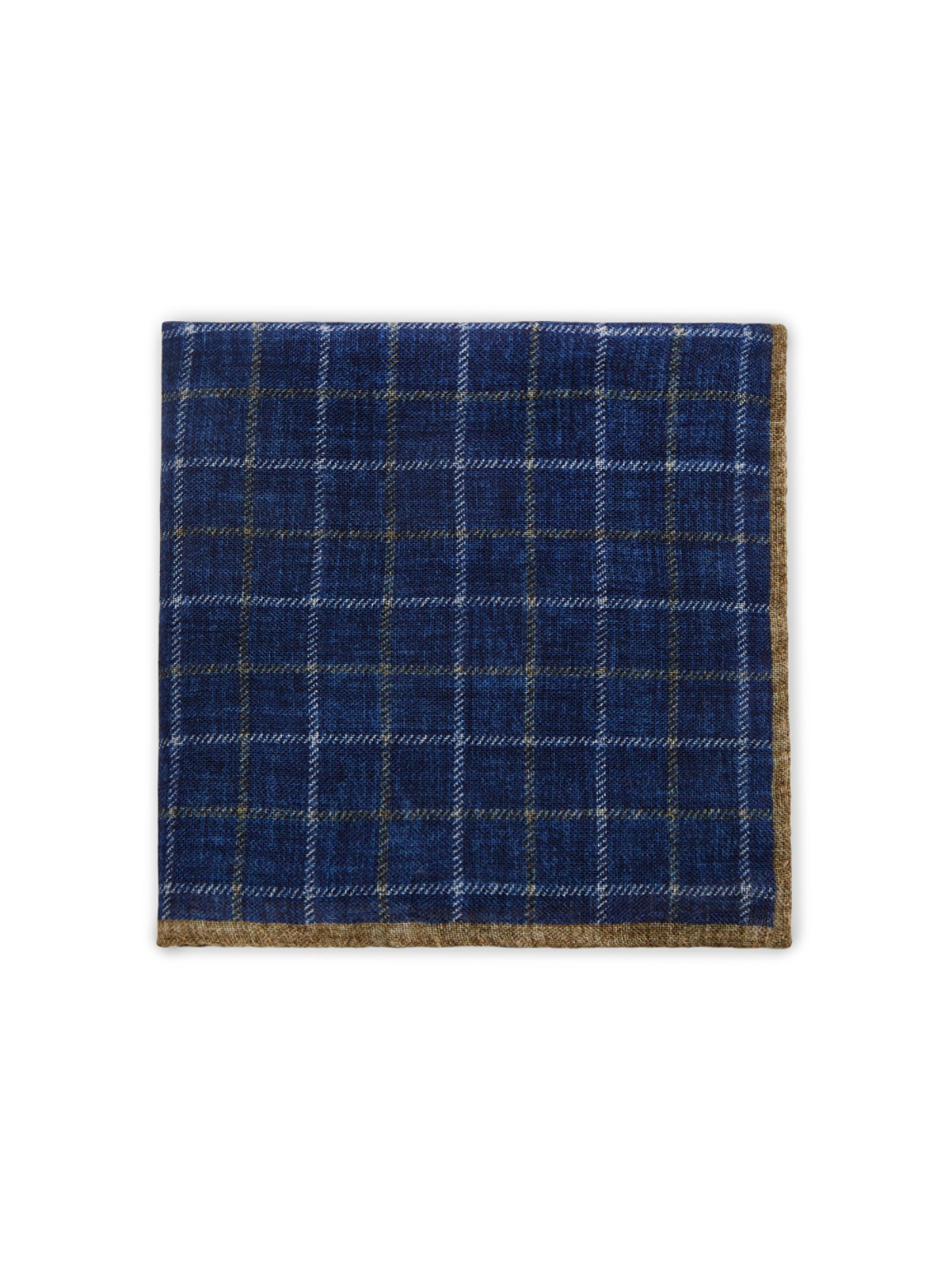Saks Fifth Avenue Men's Plaid Silk Pocket Square - Blue