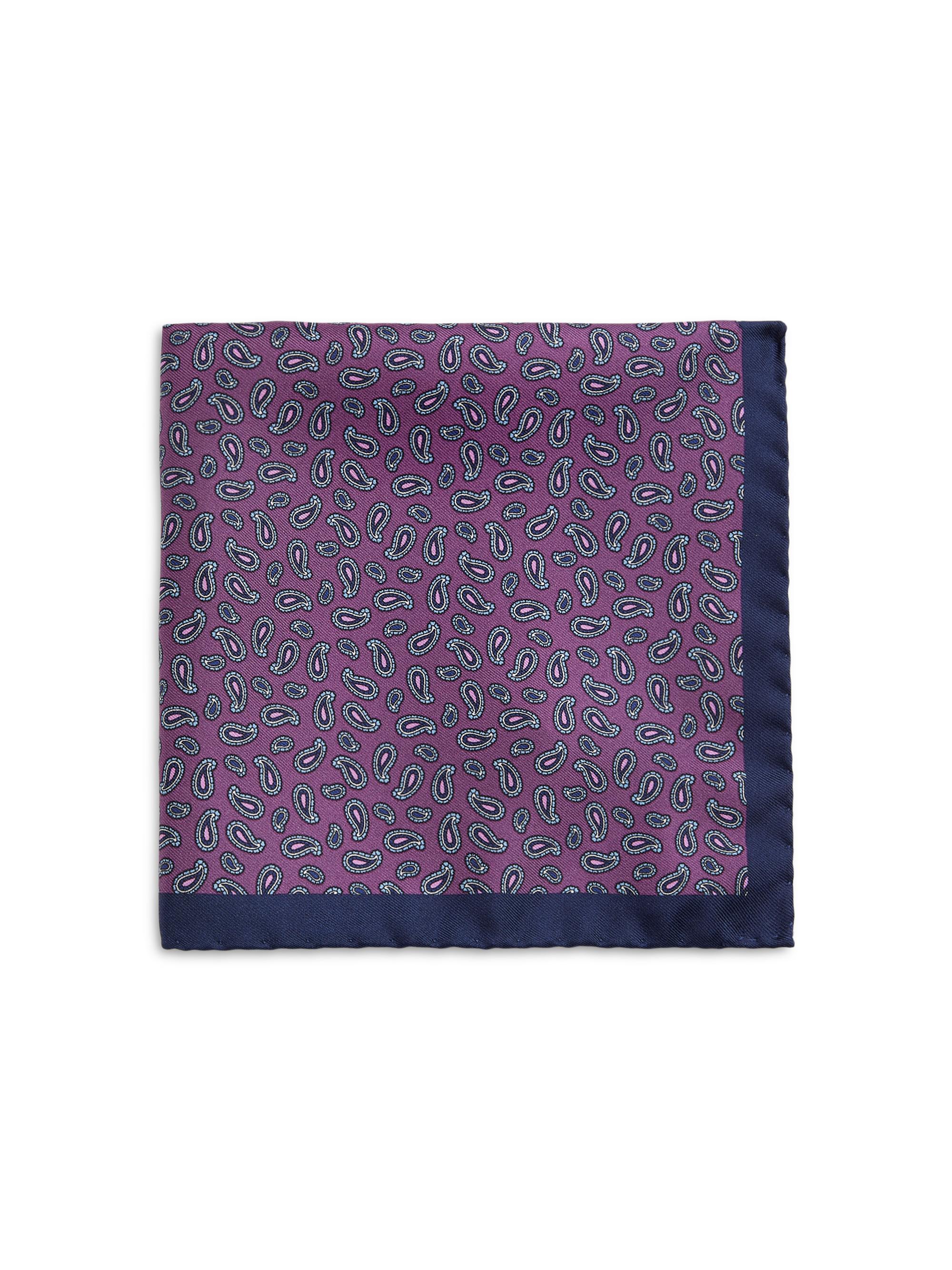 Saks Fifth Avenue Men's Paisley Silk Pocket Square - Purple