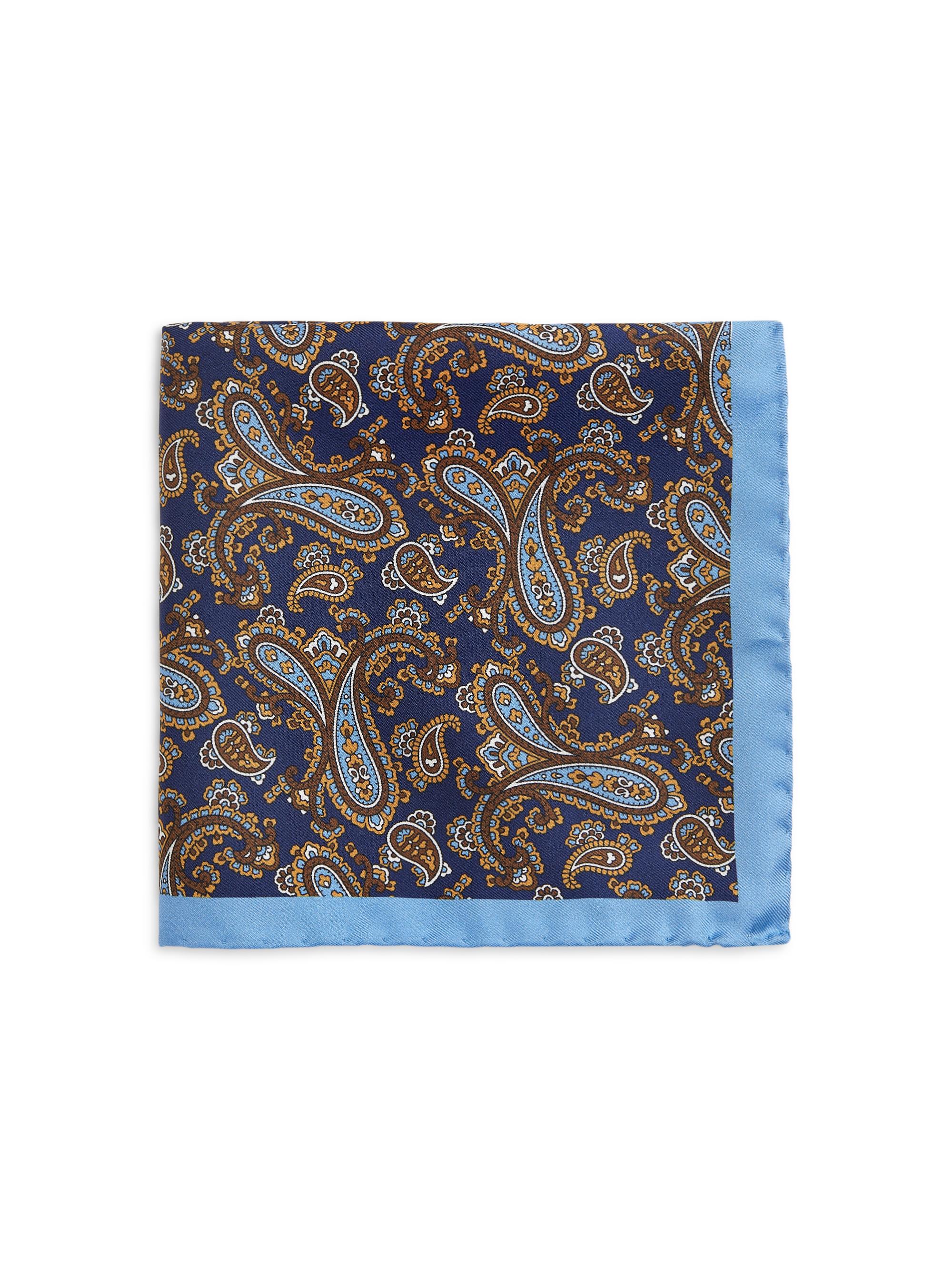 Saks Fifth Avenue Men's COLLECTION Paisley Silk Pocket Square - Blue