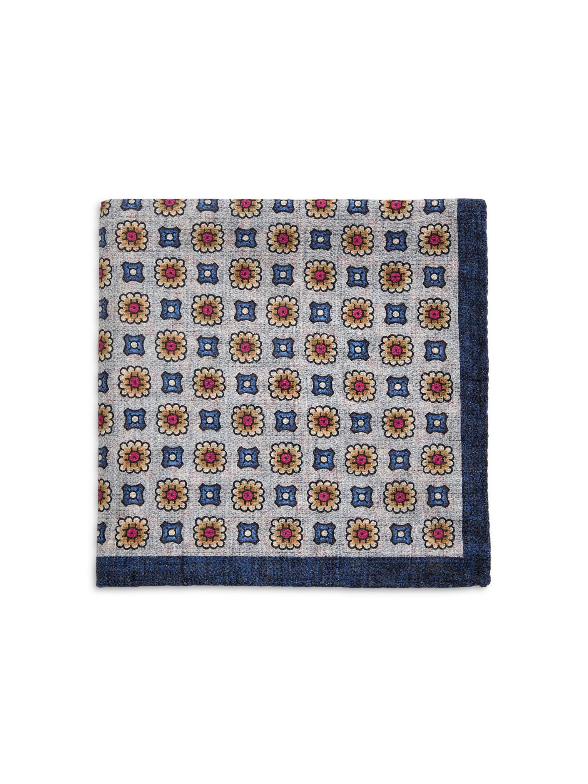 Saks Fifth Avenue Men's COLLECTION Floral Silk Pocket Square - Grey | Thumbnail 4