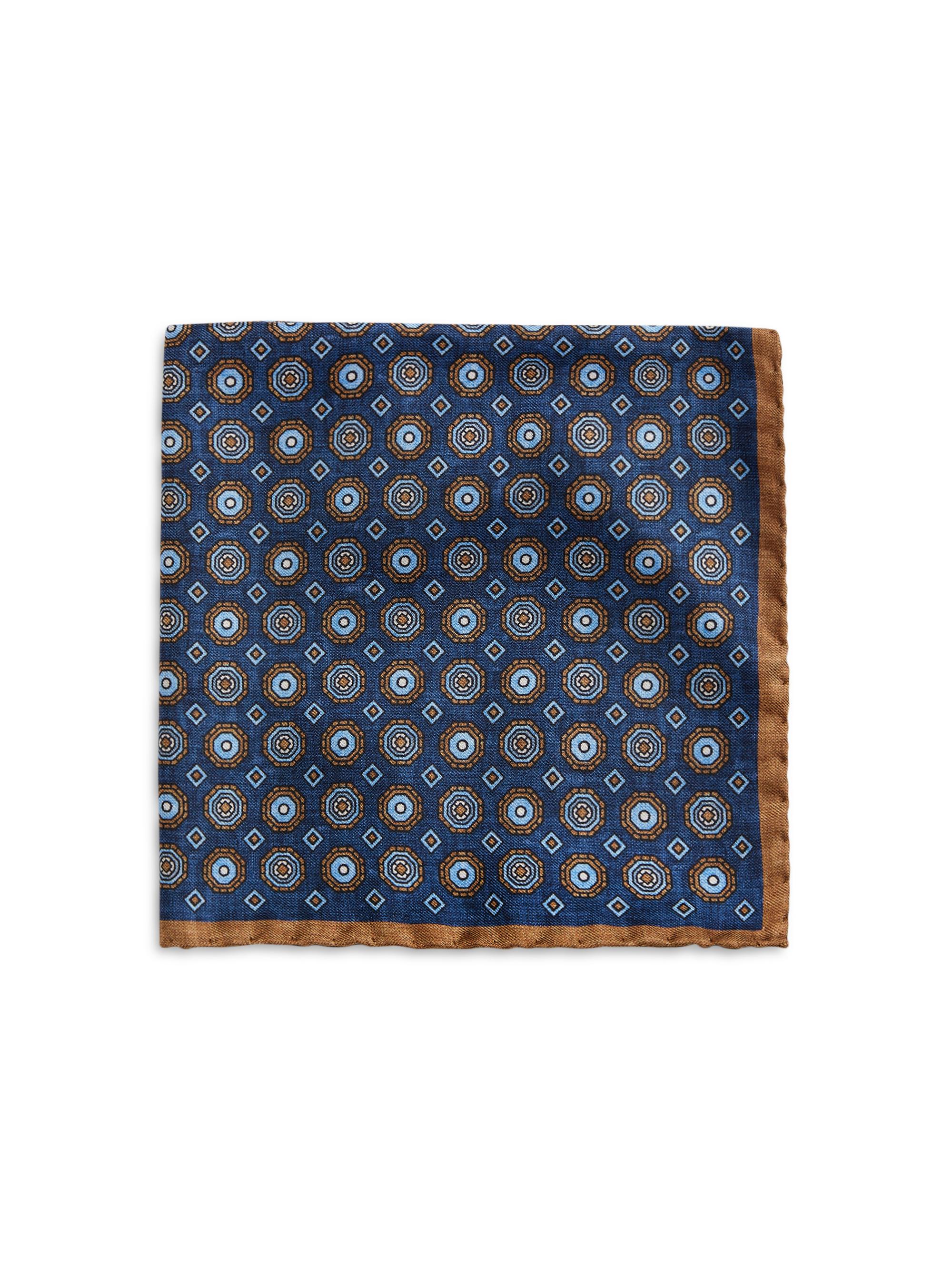 Saks Fifth Avenue Men's COLLECTION Octagon Silk Pocket Square - Navy