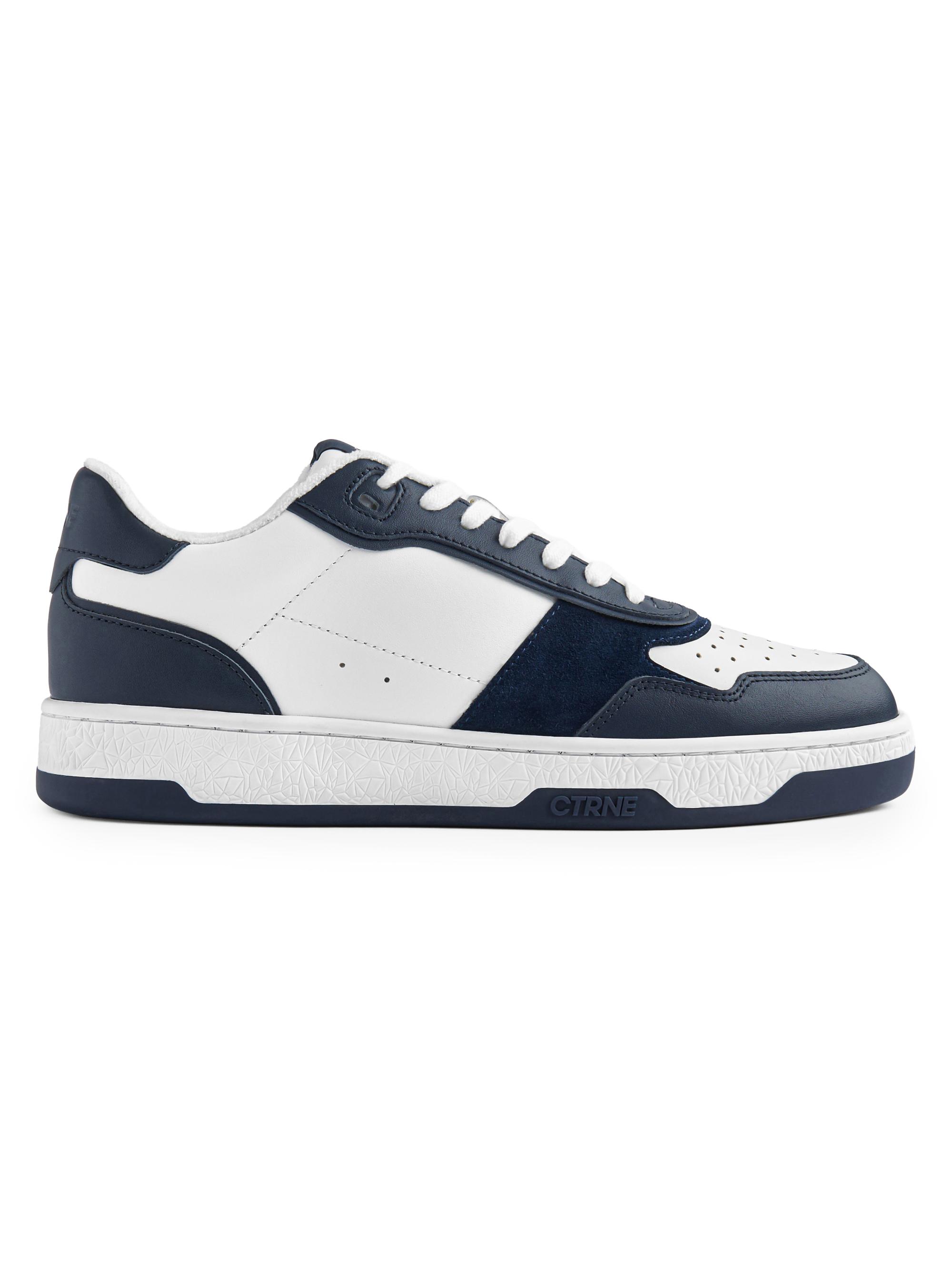 CTRNE Men's Orgonite Manifest Colorblocked Leather Low-Top Sneakers - Dark Blue Leather