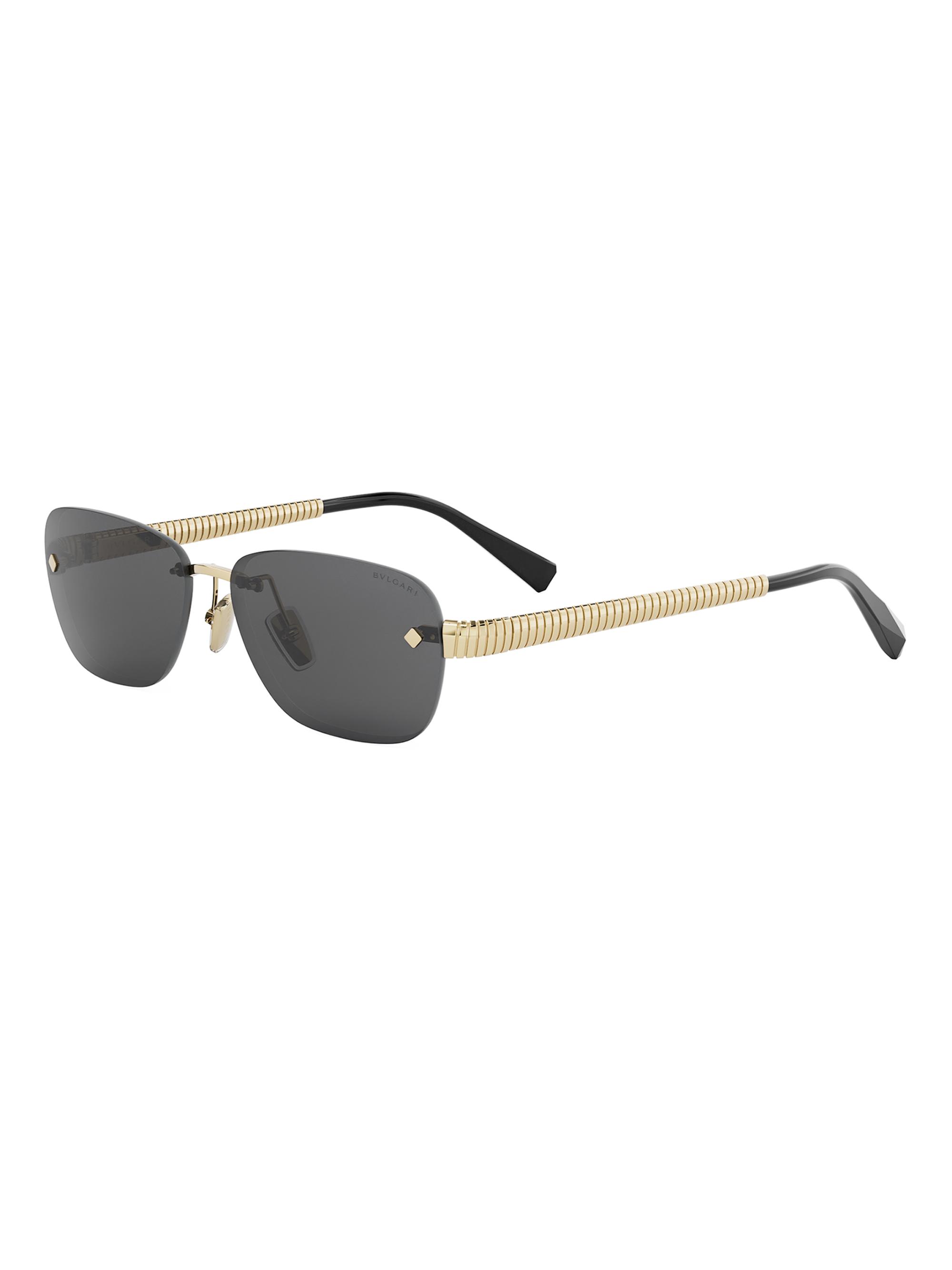 BVLGARI Women's Tubogas 55MM Rectangular Sunglasses - Gold Black | Thumbnail 8