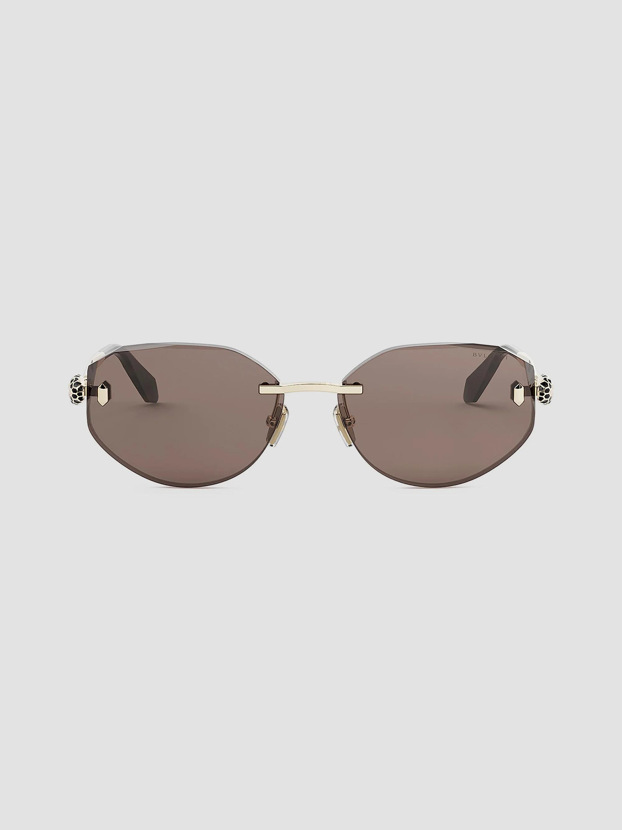 Bvlgari Rimless Sunglasses - Purple Brown Lenses Bvlgari Sunglasses Rimless Purple Gradient Gold Tone  main image 3