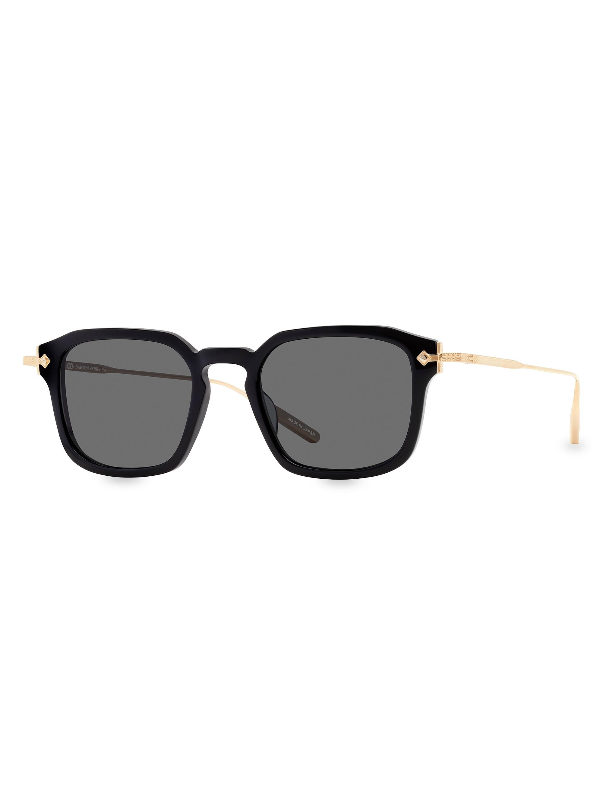 Barton Perreira Men's Nolan 49MM Rectangular Sunglasses - Gold Black