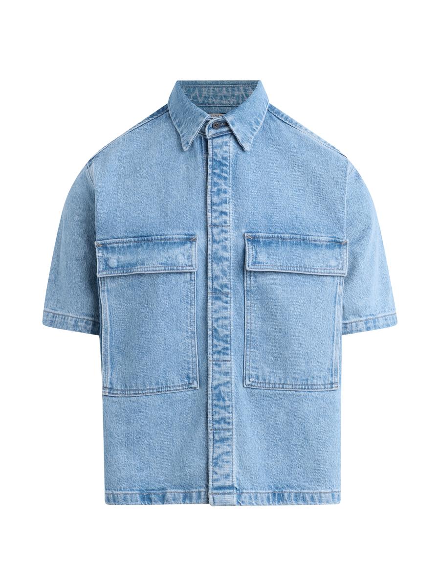 【MUCENT】 ALYTH ROLL UP DENIM SHIRT UNISEX (2Color) /追跡付 ALYTH ロールアップデニムシャツ ユニセックス (2Color