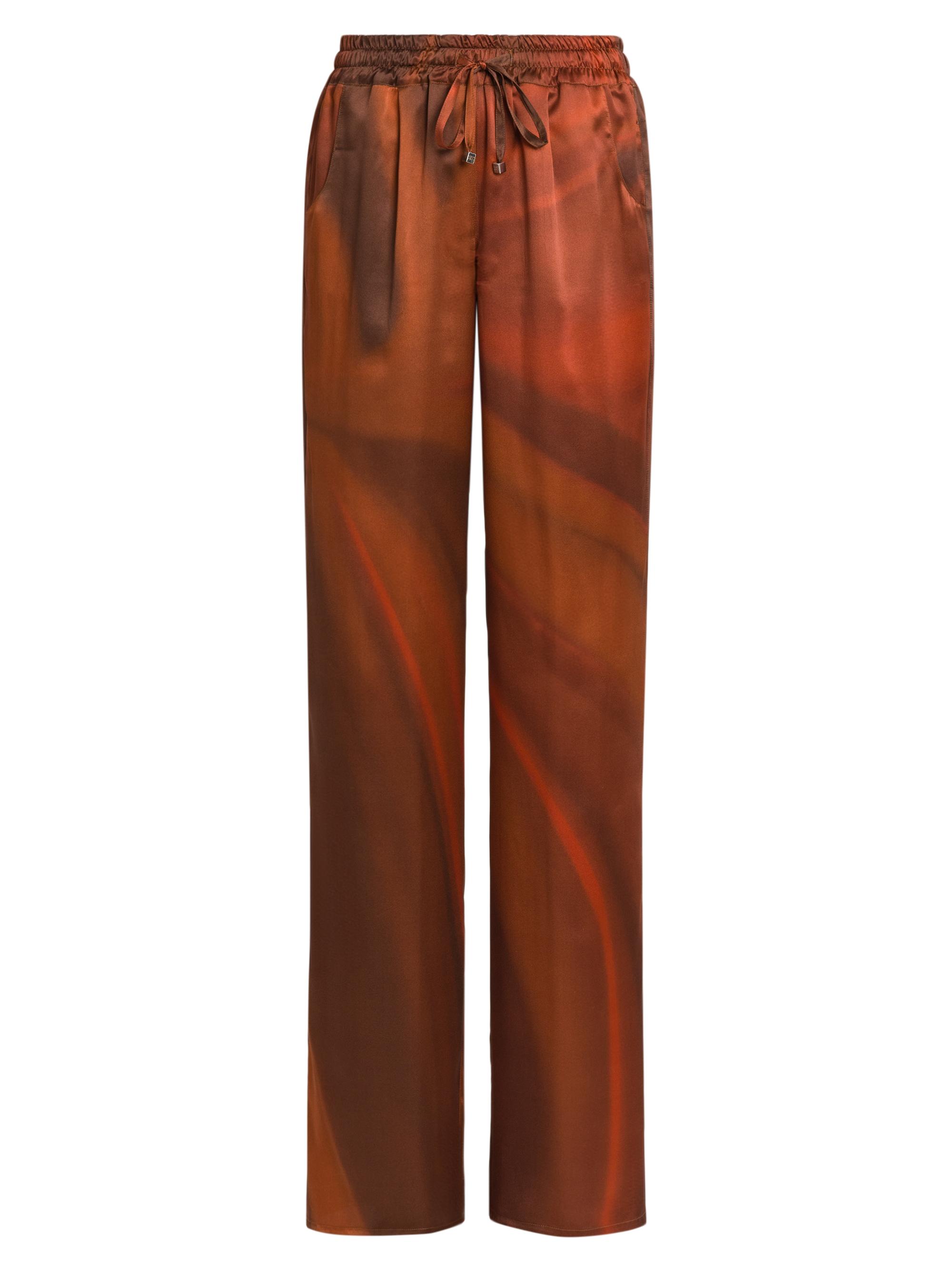 Kiton Women's Ombré Silk Drawstring Pants - Brown Rust
