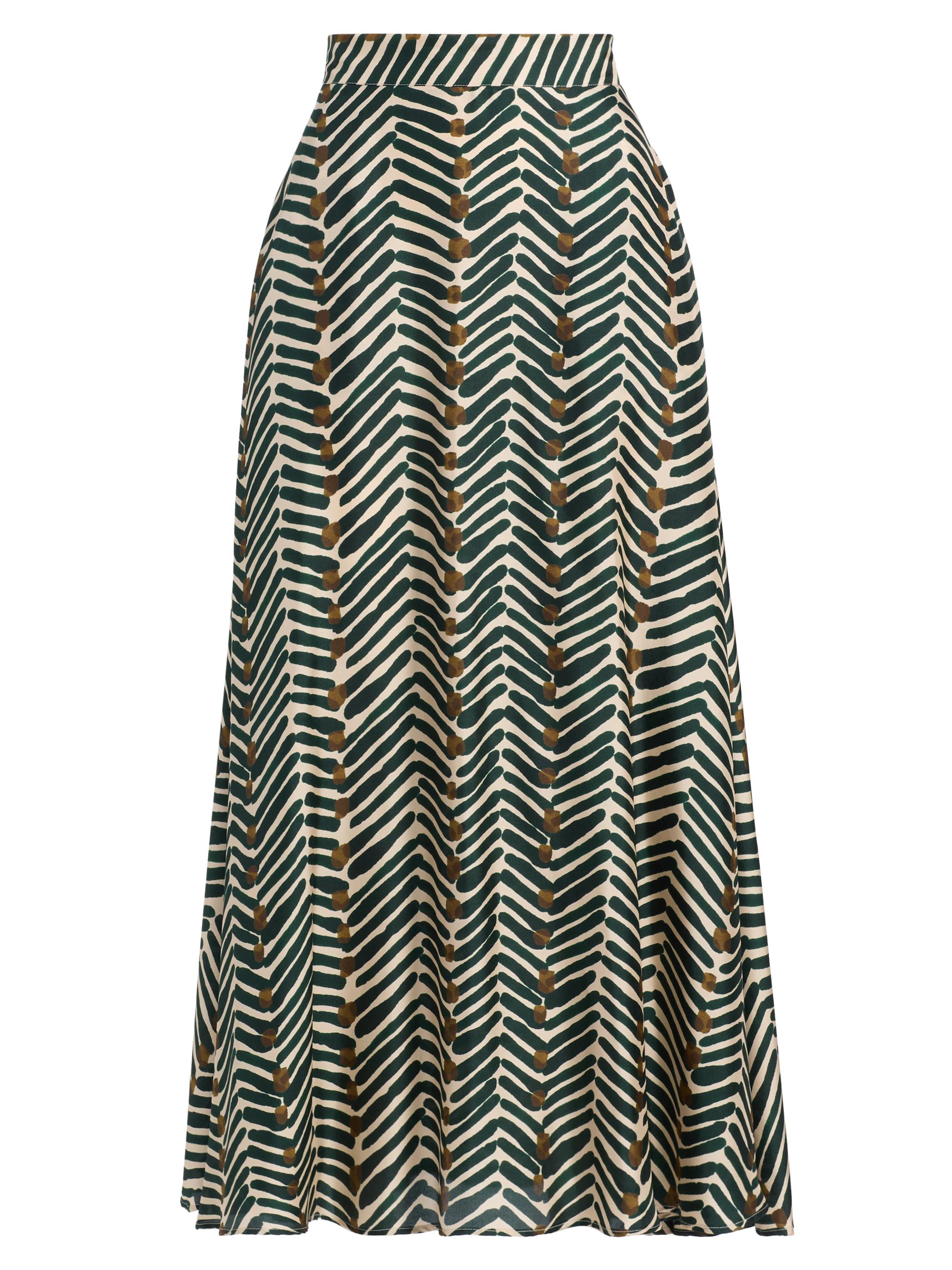 Kiton Women's Printed Silk A-Line Maxi Skirt - Green